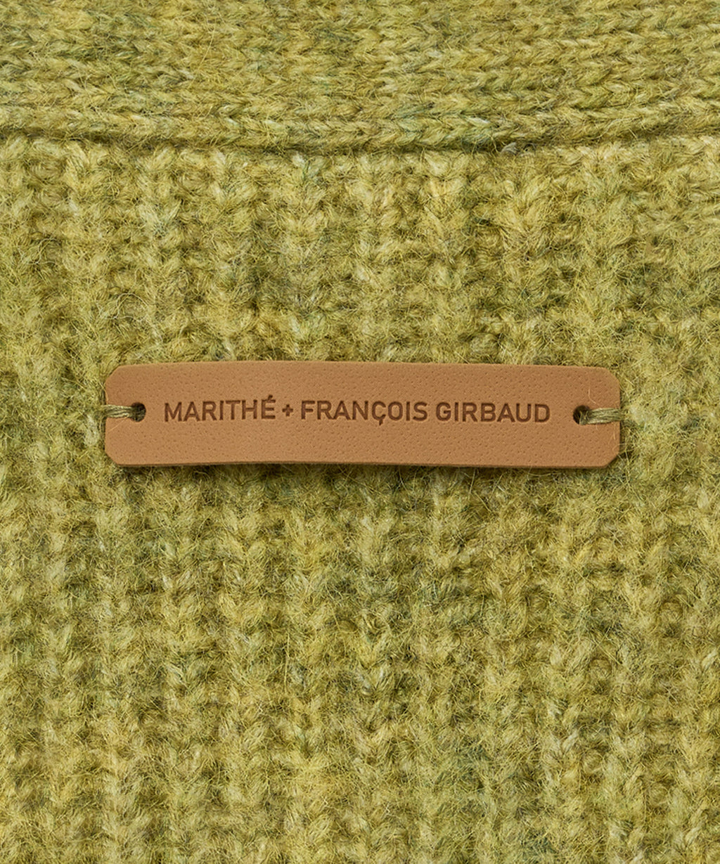 Marithe & Francois Girbaud - Hairy Overfit V Neck Cardigan (Mustard) product image 9 | TRAB K-Fashion Australia