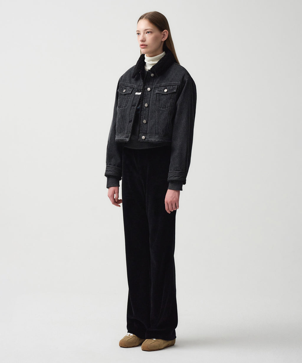 Marithe & Francois Girbaud - Crop Shearling Denim Jacket (Black) product image 3 | TRAB K-Fashion Australia
