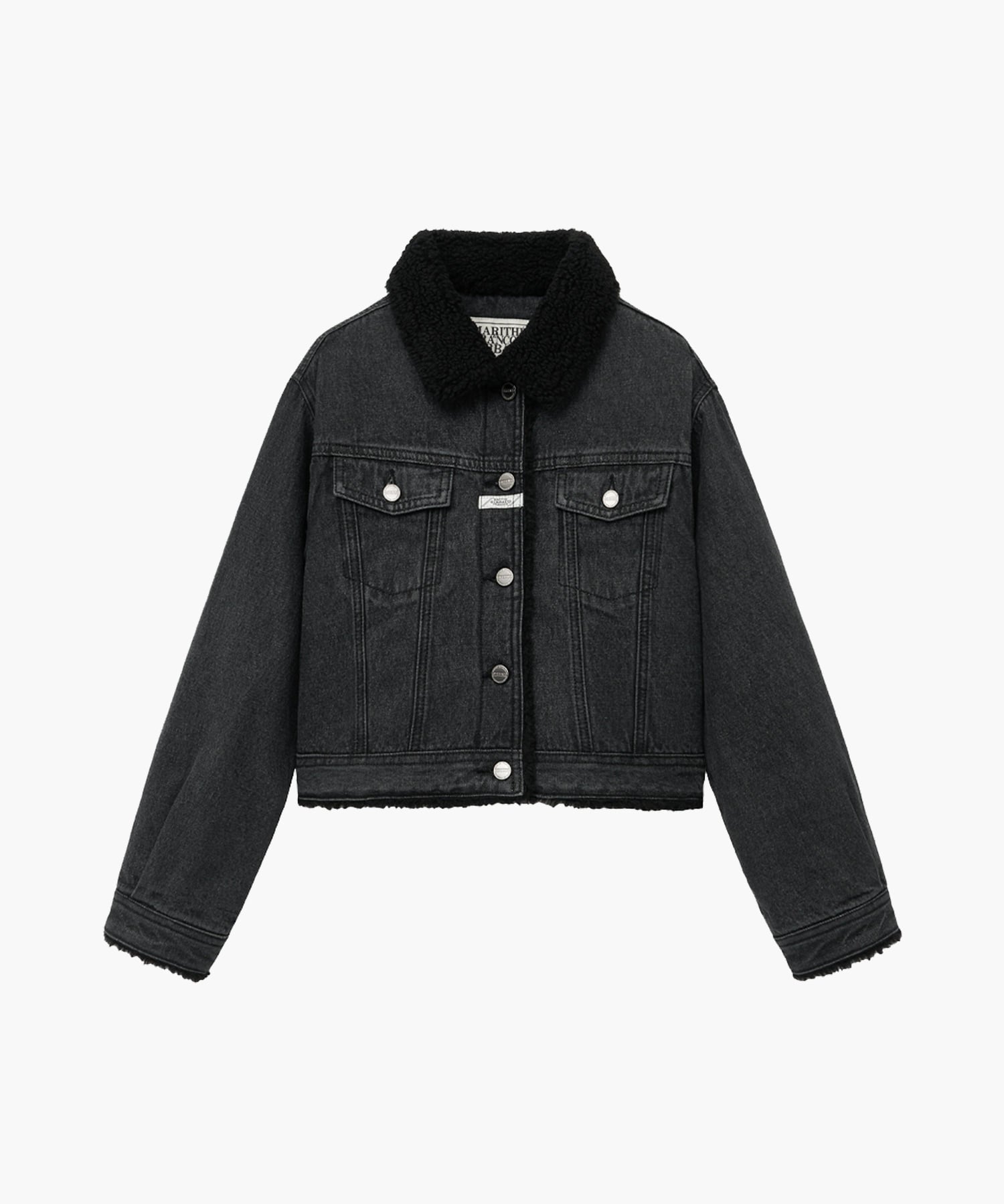 Marithe & Francois Girbaud - Crop Shearling Denim Jacket (Black) product image 6 | TRAB K-Fashion Australia