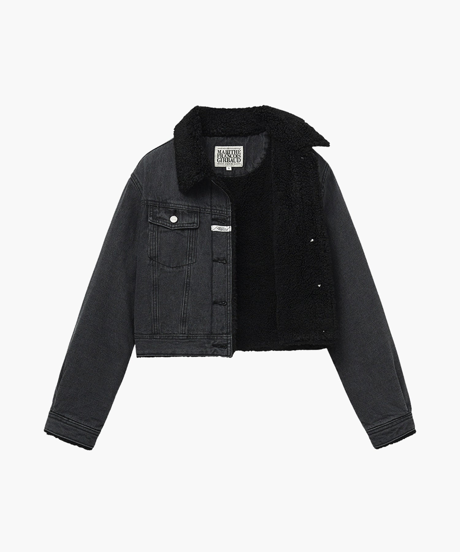 Marithe & Francois Girbaud - Crop Shearling Denim Jacket (Black) product image 7 | TRAB K-Fashion Australia