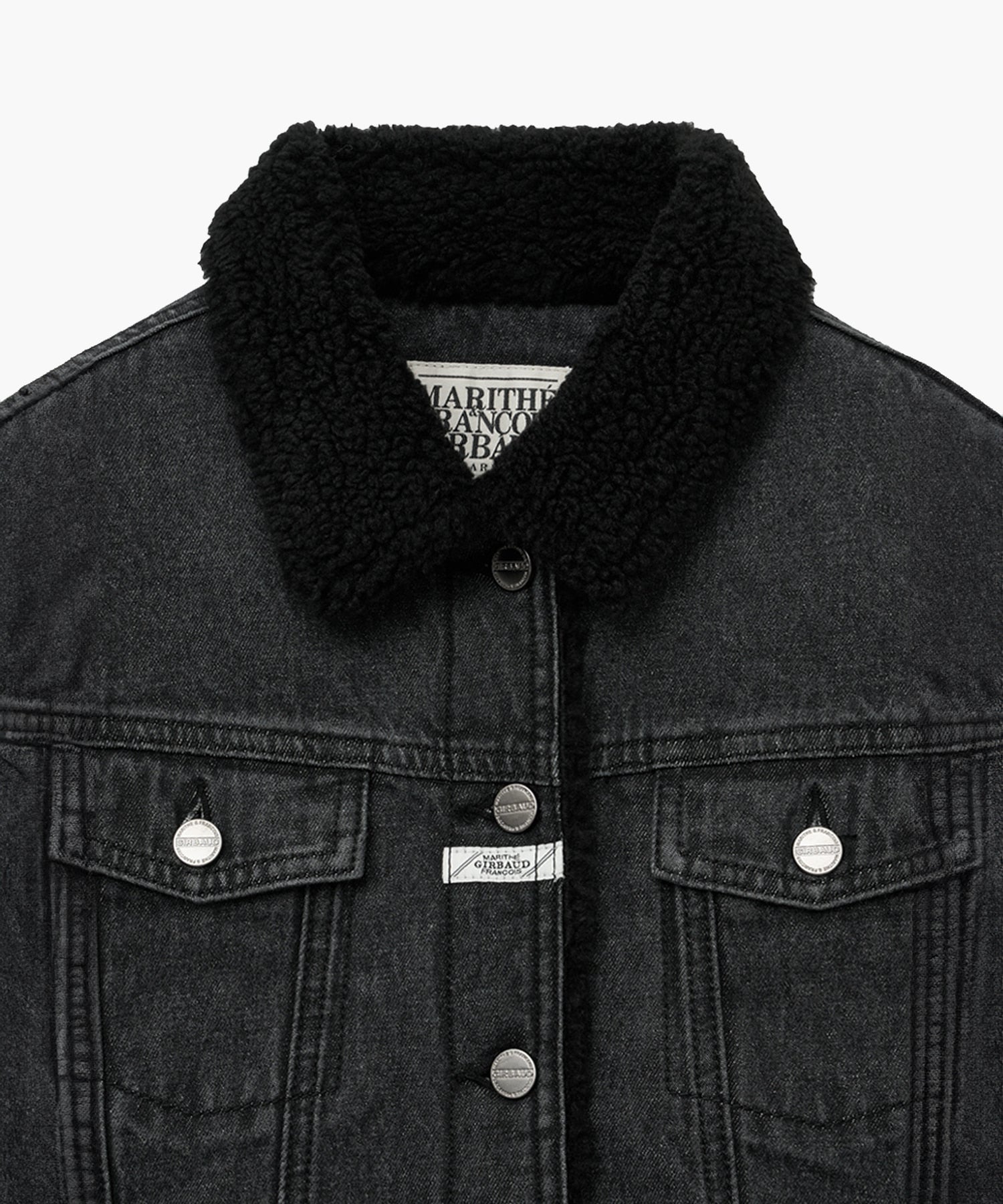 Marithe & Francois Girbaud - Crop Shearling Denim Jacket (Black) product image 9 | TRAB K-Fashion Australia