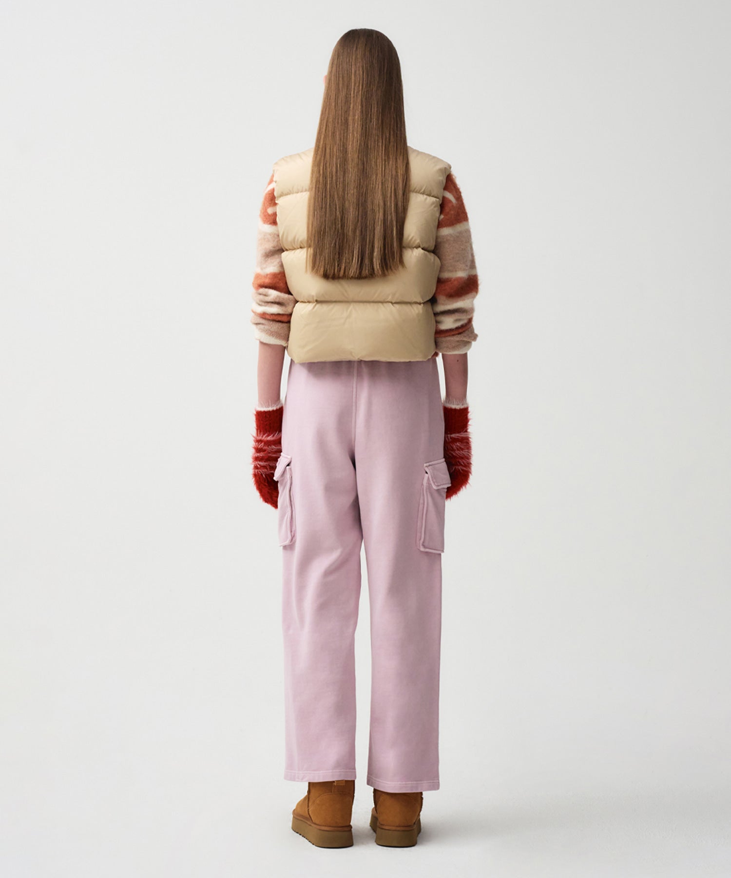Marithe & Francois Girbaud - Classic Logo Duck Down Crop Vest (Beige) product image 7 | TRAB K-Fashion Australia
