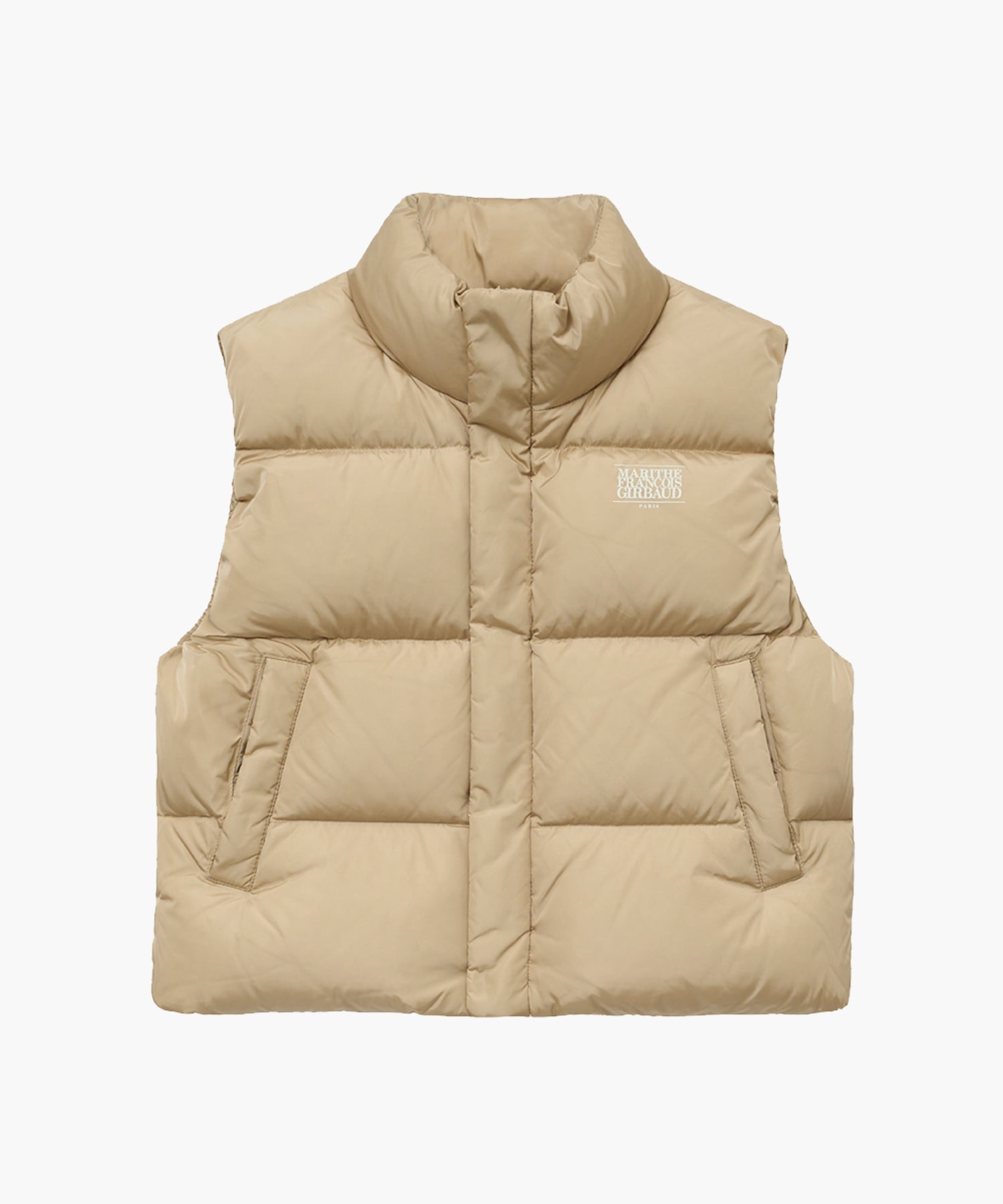 Marithe & Francois Girbaud - Classic Logo Duck Down Crop Vest (Beige) product image 8 | TRAB K-Fashion Australia