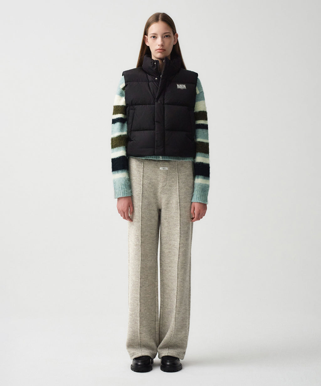 Marithe & Francois Girbaud - Classic Logo Duck Down Crop Vest (Black) product image 2 | TRAB K-Fashion Australia