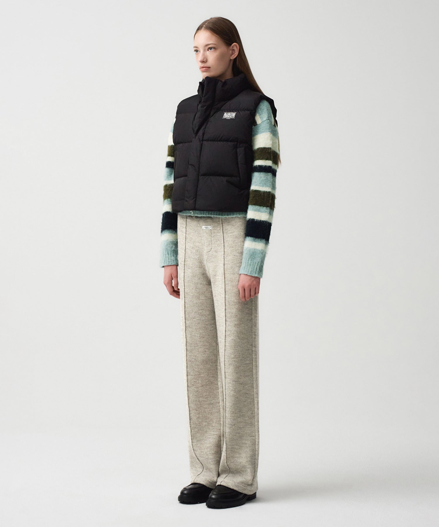 Marithe & Francois Girbaud - Classic Logo Duck Down Crop Vest (Black) product image 3 | TRAB K-Fashion Australia