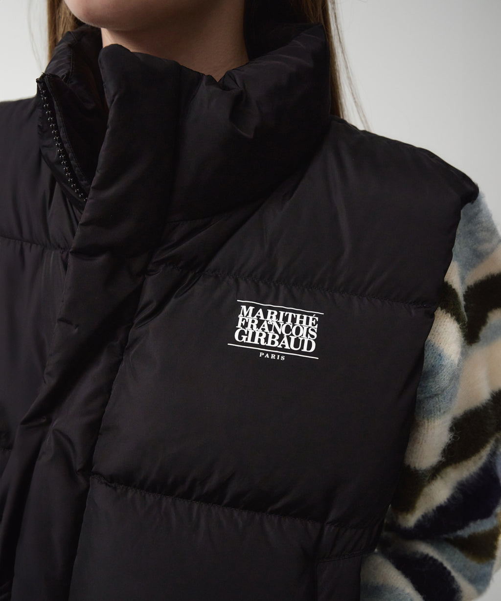 Marithe & Francois Girbaud - Classic Logo Duck Down Crop Vest (Black) product image 5 | TRAB K-Fashion Australia