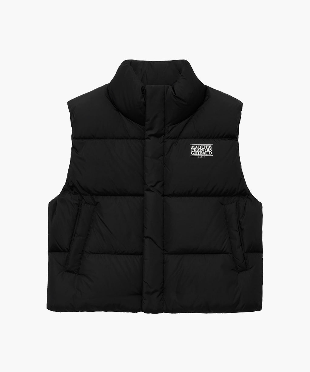 Marithe & Francois Girbaud - Classic Logo Duck Down Crop Vest (Black) product image 6 | TRAB K-Fashion Australia