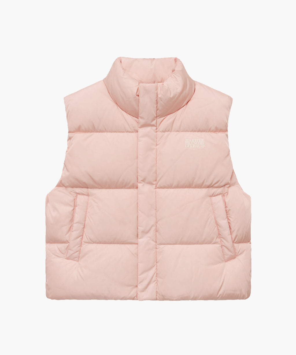 Marithe & Francois Girbaud - Classic Logo Duck Down Crop Vest (Pink) product image 5 | TRAB K-Fashion Australia
