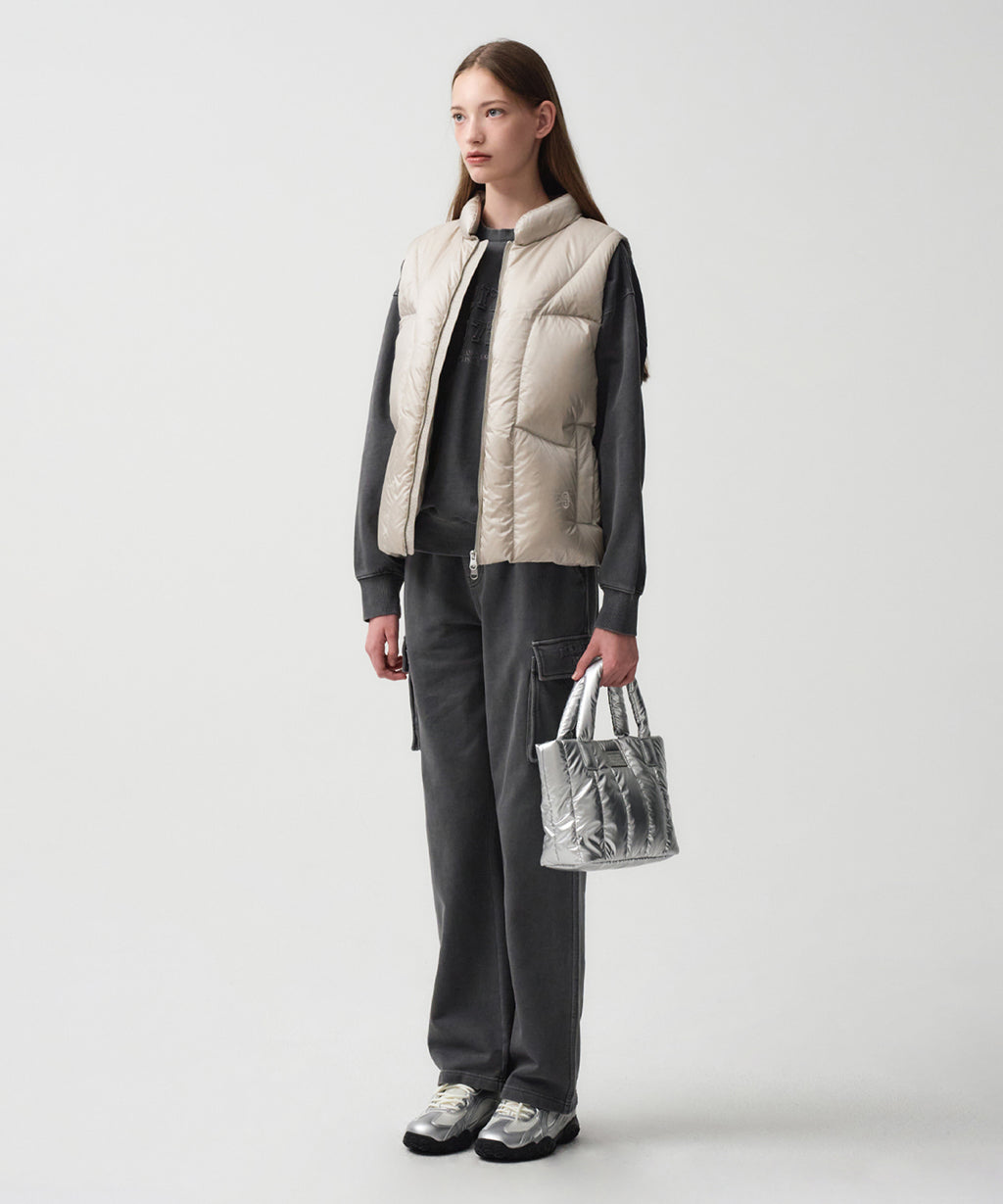 Marithe & Francois Girbaud - Glossy Duck Down Vest (Light Gray) product image 3 | TRAB K-Fashion Australia
