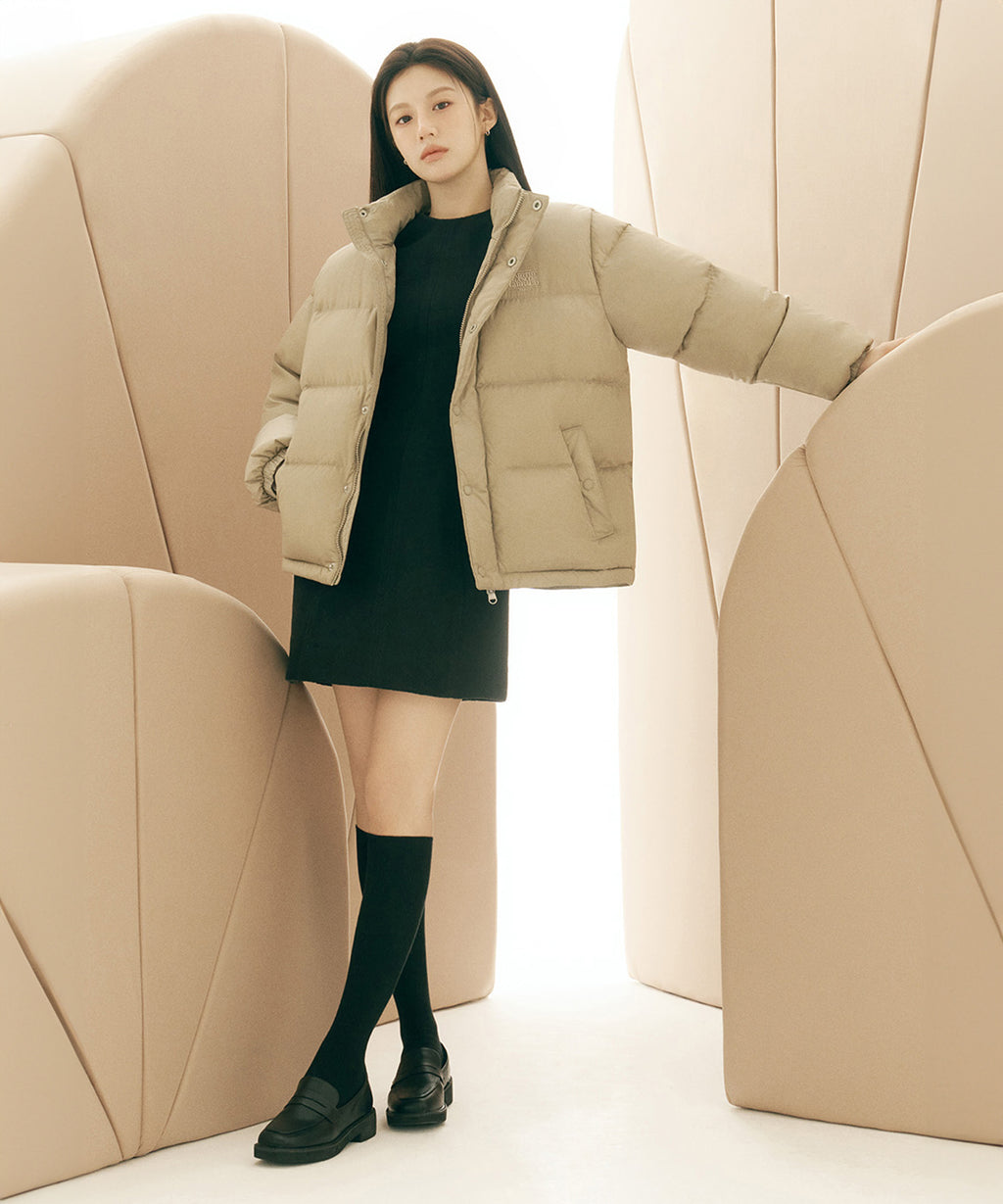 Marithe & Francois Girbaud - Classic Logo Duck Down Puffer (Ash Gray) product image 1 | TRAB K-Fashion Australia