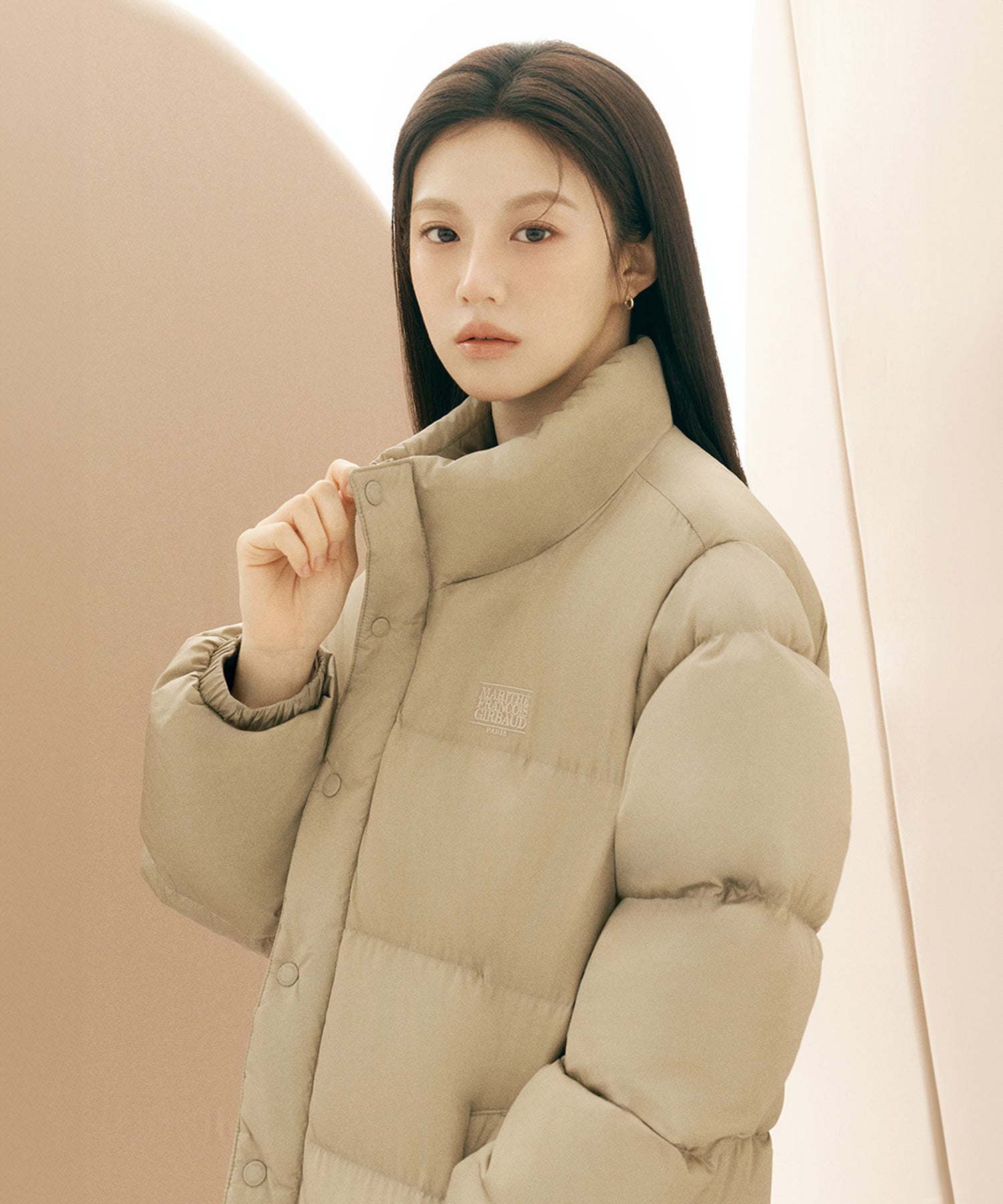 Marithe & Francois Girbaud - Classic Logo Duck Down Puffer (Ash Gray) product image 2 | TRAB K-Fashion Australia