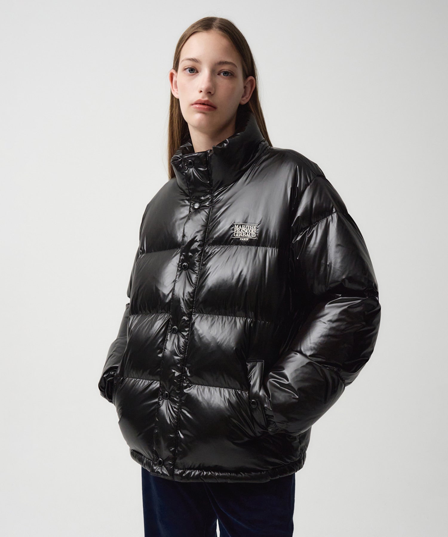 Marithe & Francois Girbaud - Glossy Duck Down Puffer (Black) product image 2 | TRAB K-Fashion Australia