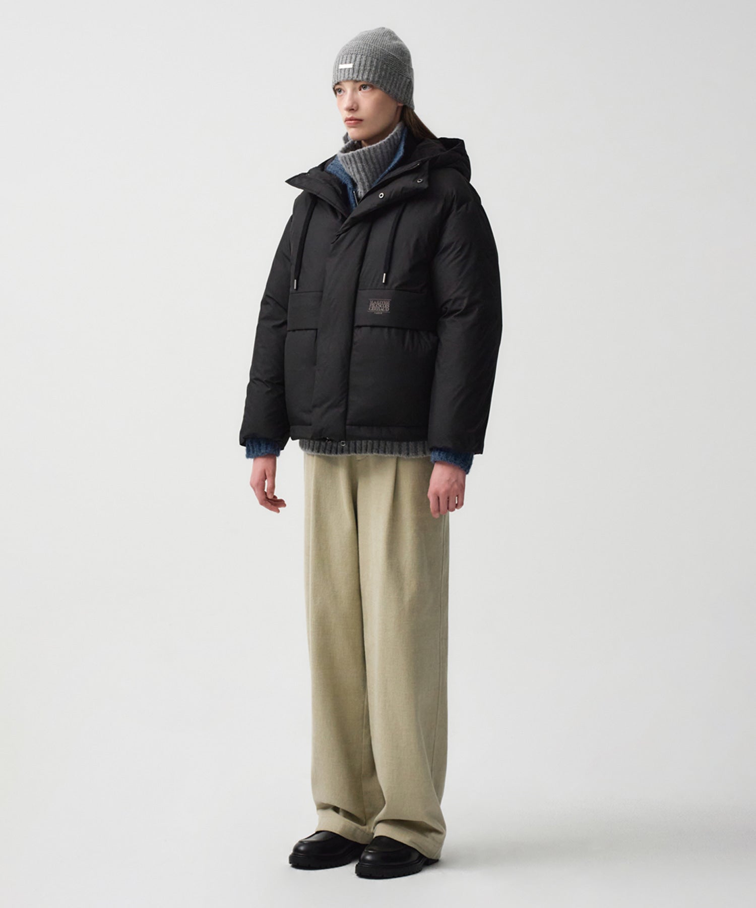 Marithe & Francois Girbaud - Over Fit Hooded Duck Down Puffer (Black) product image 2 | TRAB K-Fashion Australia