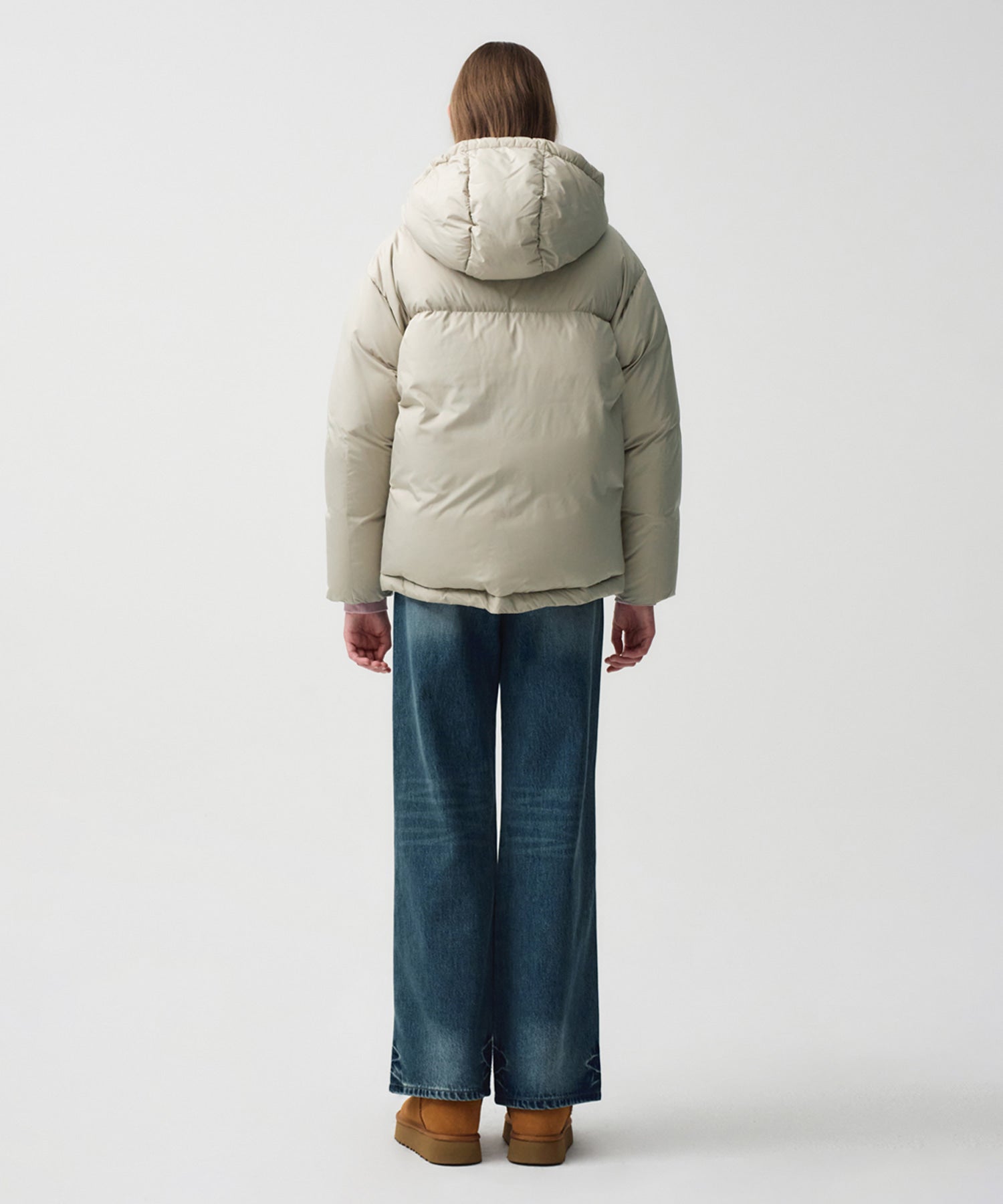 Marithe & Francois Girbaud - Over Fit Hooded Duck Down Puffer (Light Beige) product image 4 | TRAB K-Fashion Australia