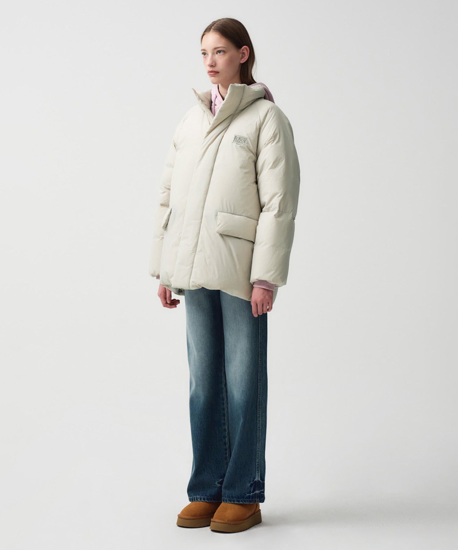 Marithe & Francois Girbaud - Inquilting Duck Down Puffer (Light Gray) product image 1 | TRAB K-Fashion Australia
