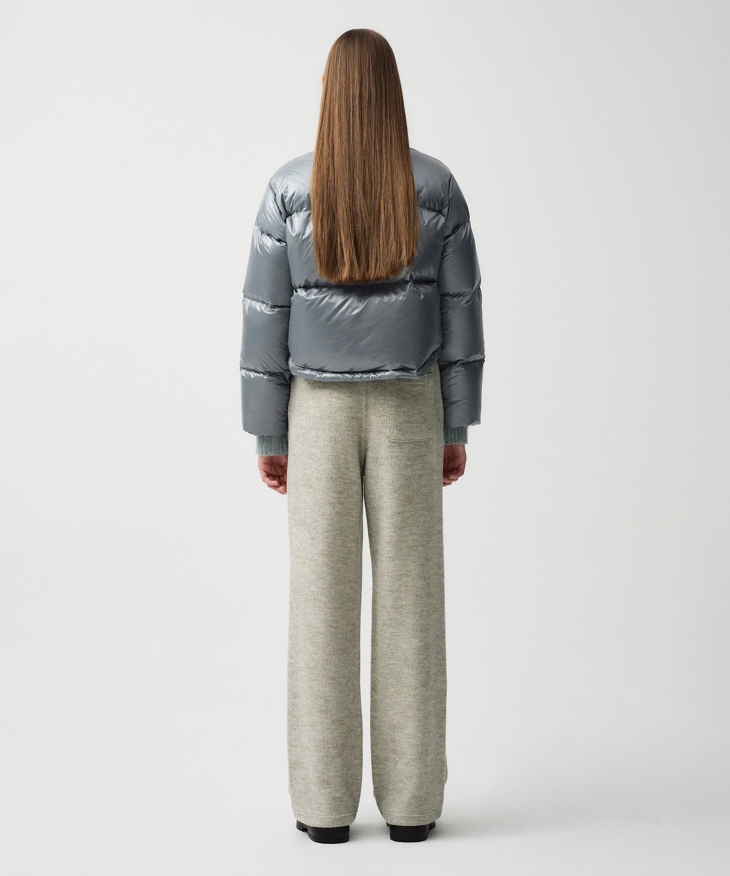 Marithe & Francois Girbaud - Glossy Duck Down Crop Puffer (Ash Blue) product image 5 | TRAB K-Fashion Australia