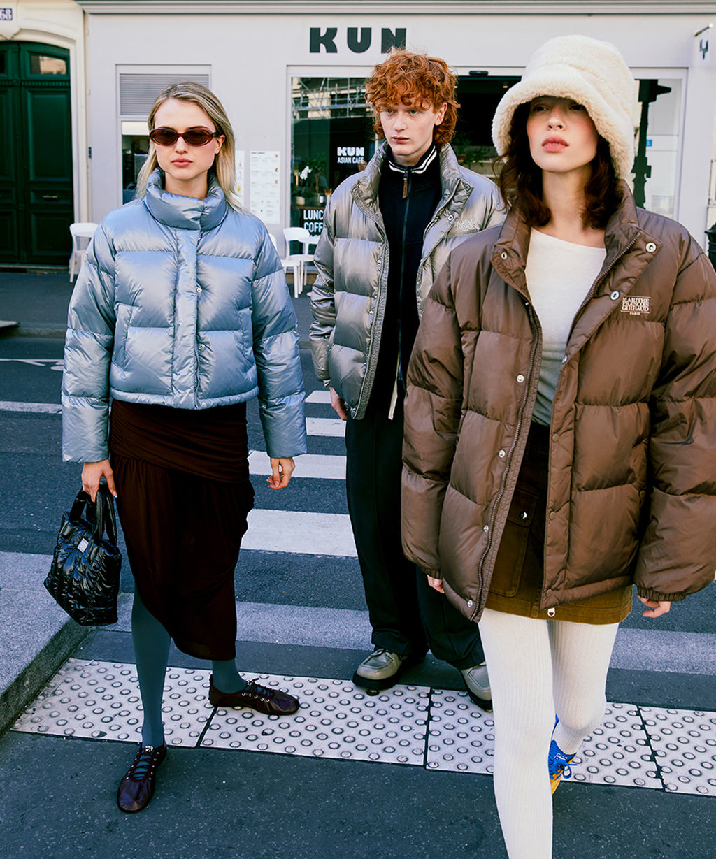 Marithe & Francois Girbaud - Glossy Duck Down Crop Puffer (Ash Blue) product image 8 | TRAB K-Fashion Australia