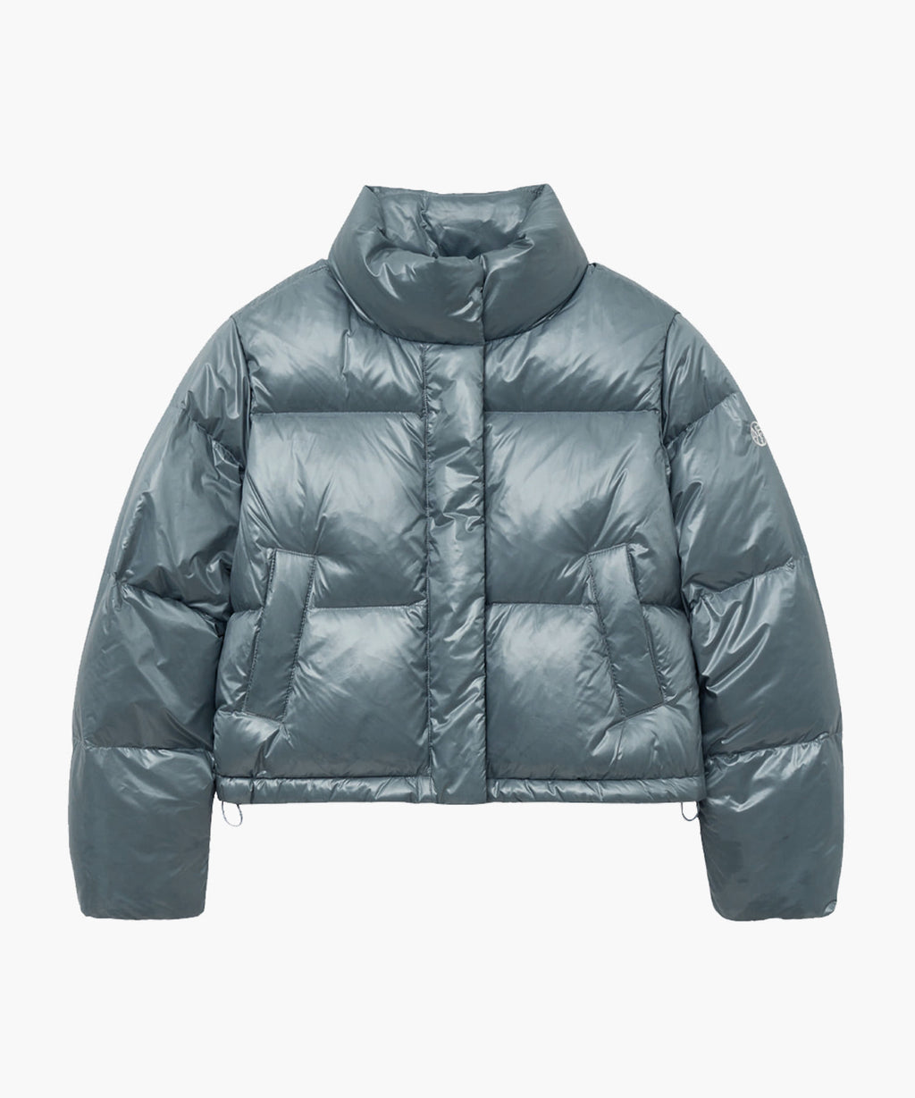Marithe & Francois Girbaud - Glossy Duck Down Crop Puffer (Ash Blue) product image 9 | TRAB K-Fashion Australia