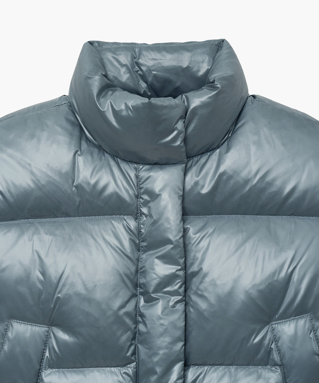 Marithe & Francois Girbaud - Glossy Duck Down Crop Puffer (Ash Blue) product image 11 | TRAB K-Fashion Australia