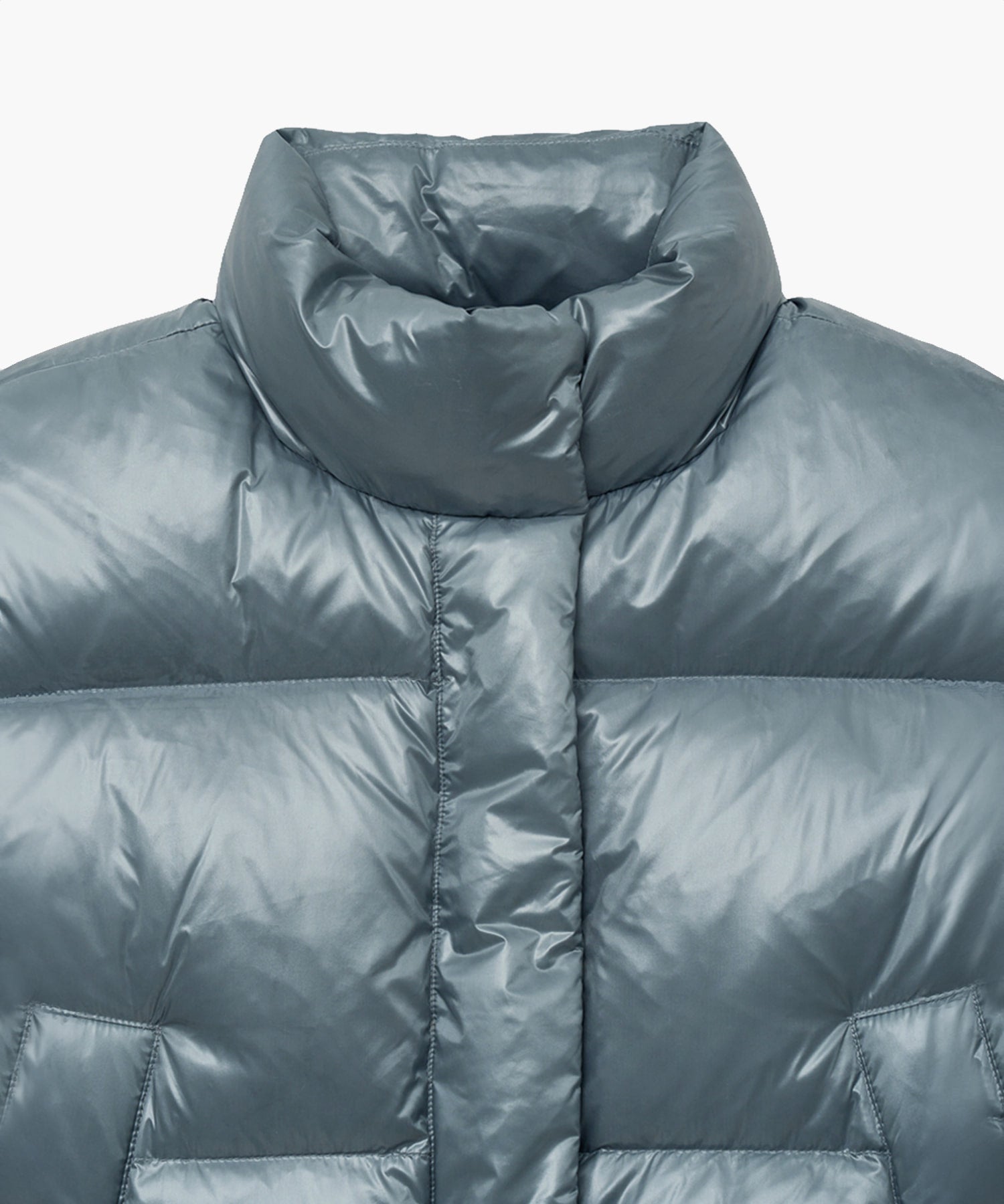Marithe & Francois Girbaud - Glossy Duck Down Crop Puffer (Ash Blue) product image 11 | TRAB K-Fashion Australia