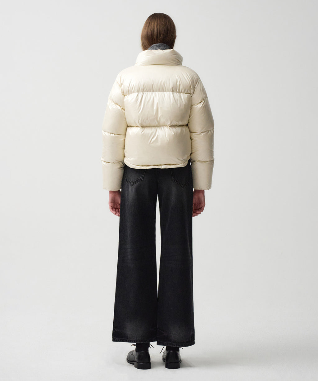 Marithe & Francois Girbaud - Glossy Duck Down Crop Puffer (Ivory) product image 5 | TRAB K-Fashion Australia