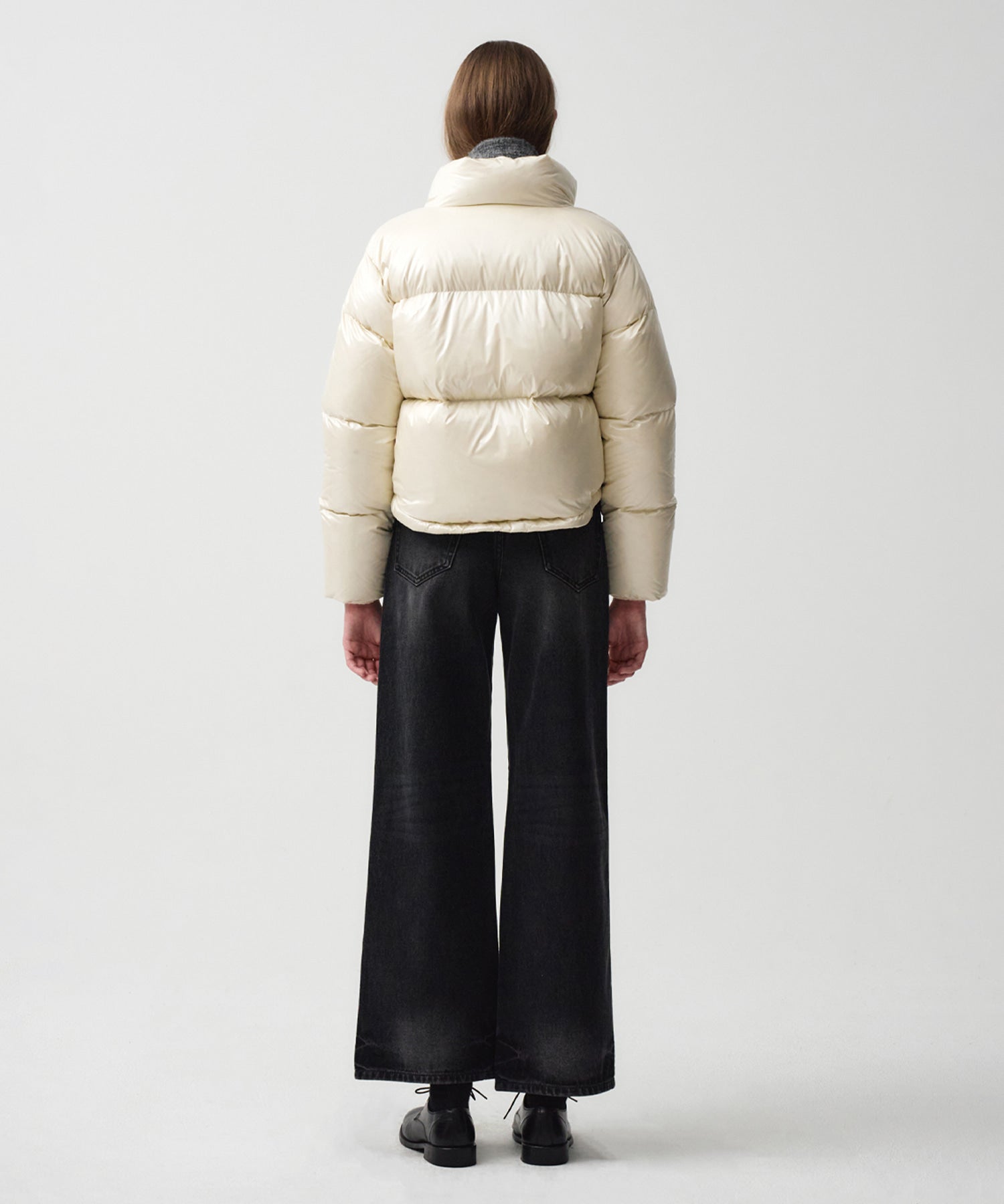 Marithe & Francois Girbaud - Glossy Duck Down Crop Puffer (Ivory) product image 5 | TRAB K-Fashion Australia