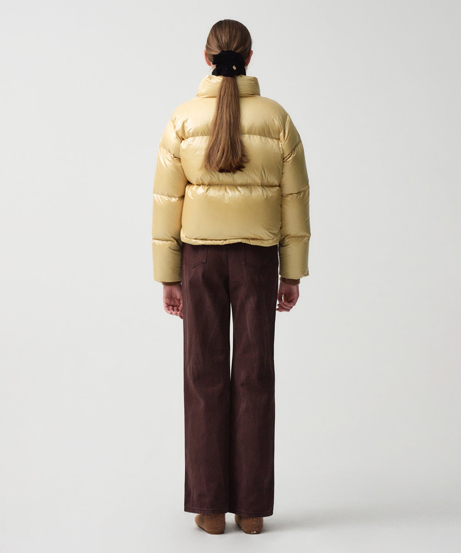 Marithe & Francois Girbaud - Glossy Duck Down Crop Puffer (Light Yellow) product image 5 | TRAB K-Fashion Australia