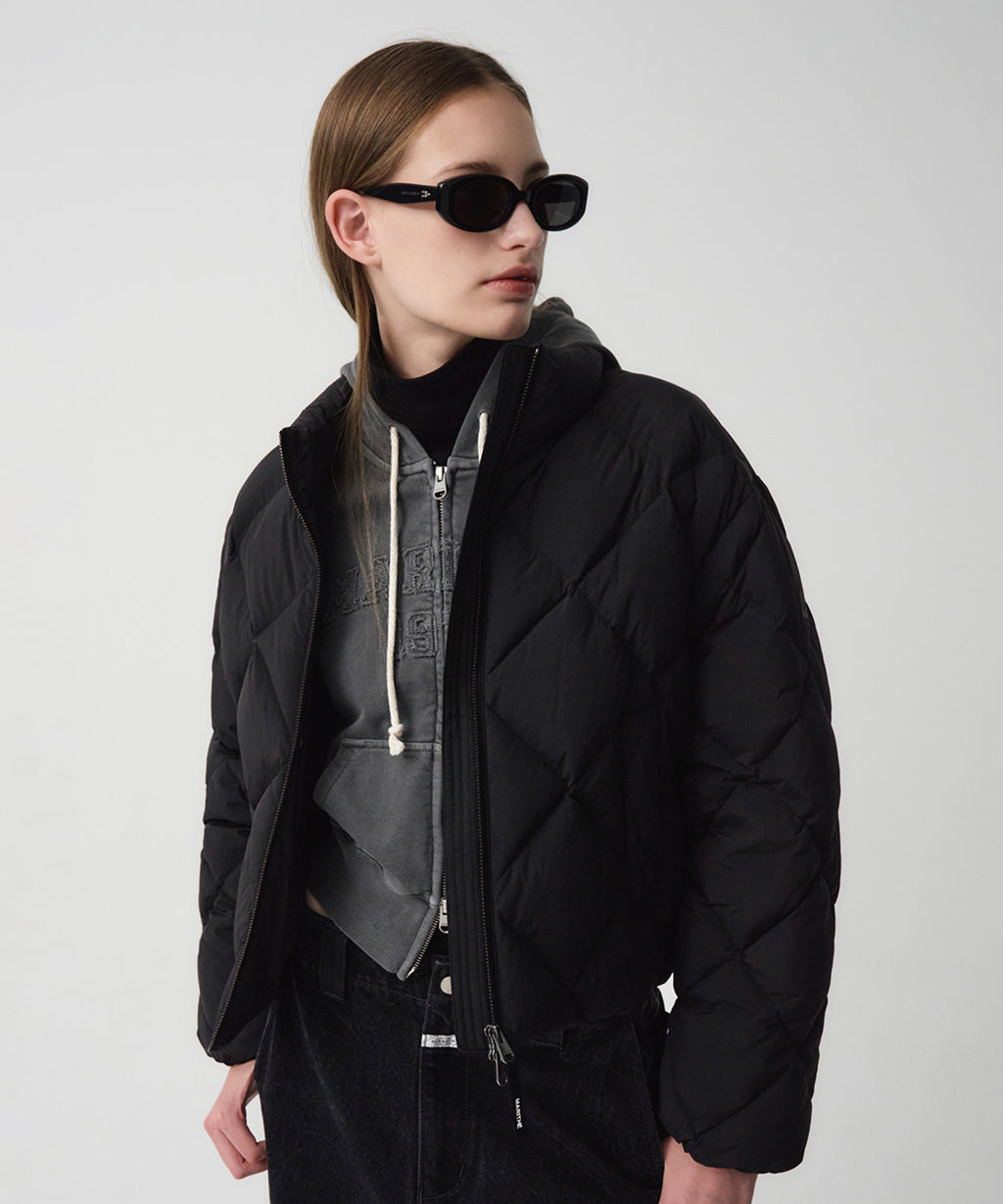 Marithe & Francois Girbaud - Crop Goose Down Quilting Puffer (Black) product image 1 | TRAB K-Fashion Australia
