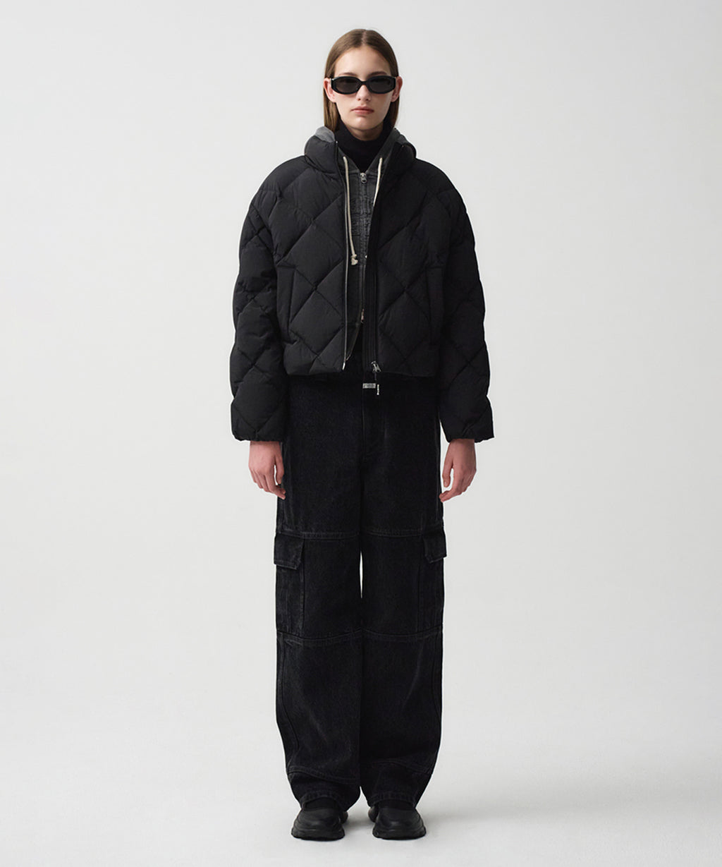 Marithe & Francois Girbaud - Crop Goose Down Quilting Puffer (Black) product image 2 | TRAB K-Fashion Australia