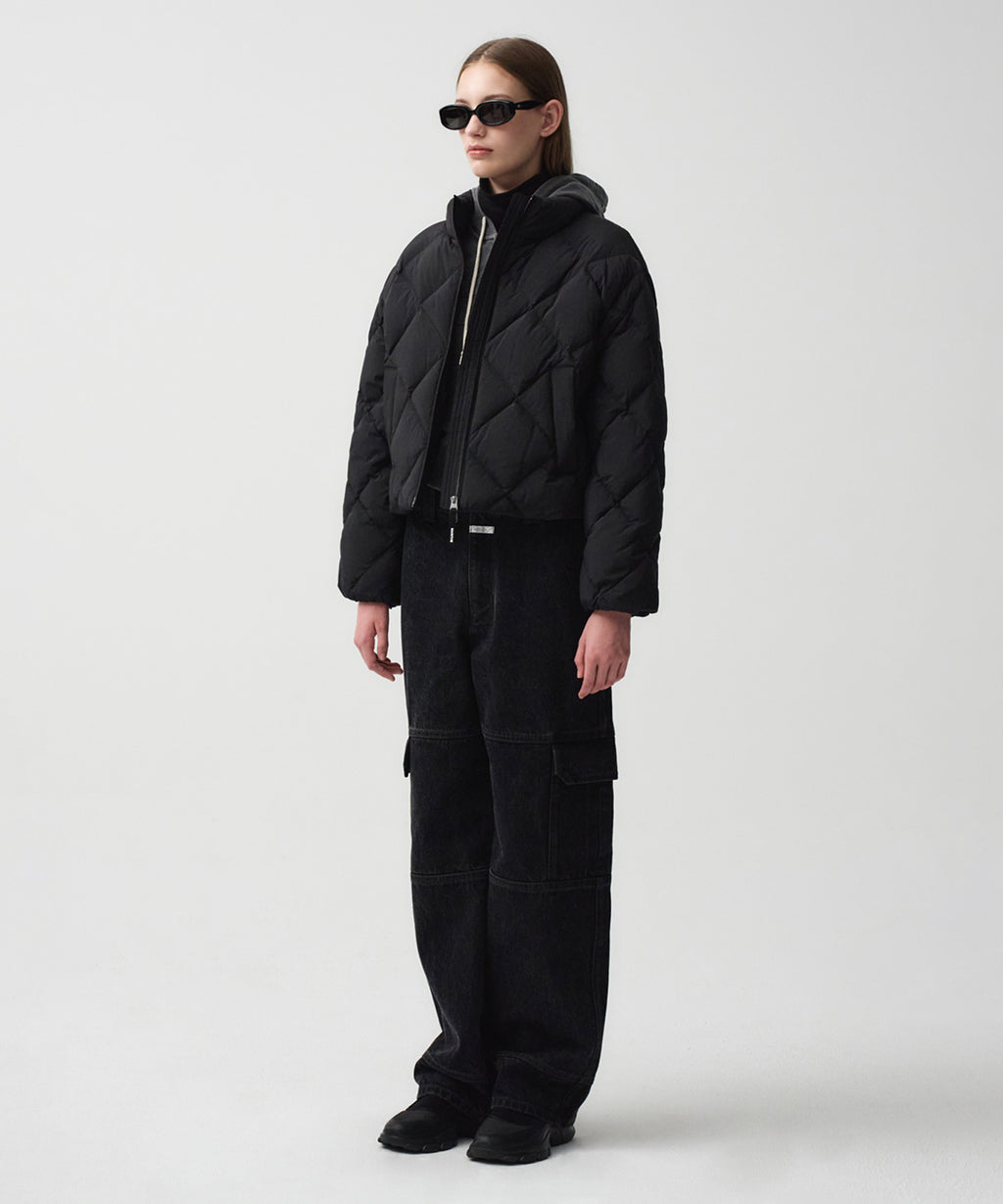 Marithe & Francois Girbaud - Crop Goose Down Quilting Puffer (Black) product image 3 | TRAB K-Fashion Australia