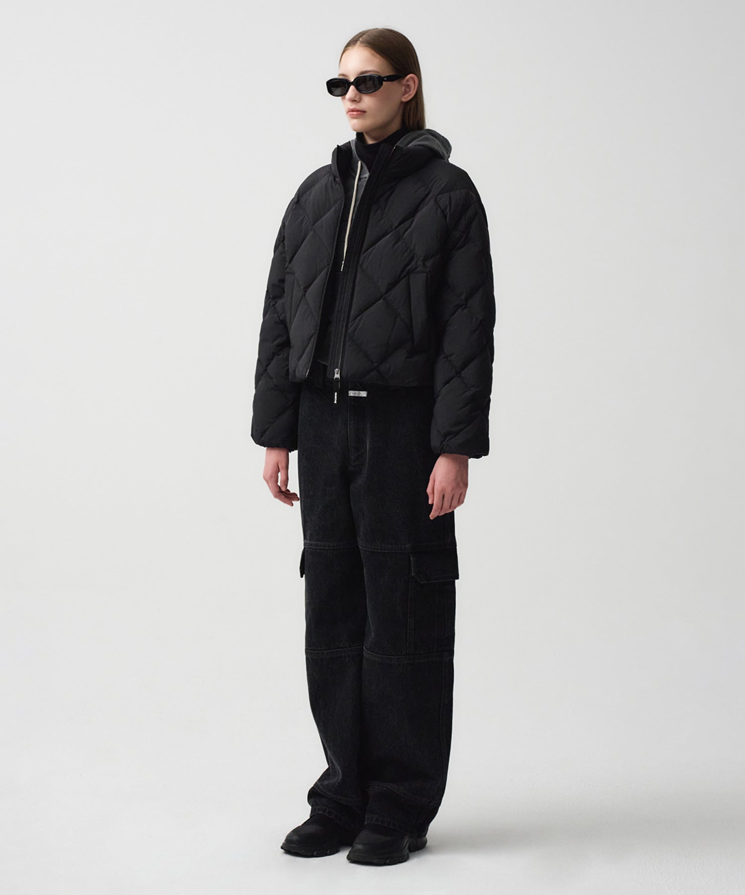 Marithe & Francois Girbaud - Crop Goose Down Quilting Puffer (Black) product image 3 | TRAB K-Fashion Australia