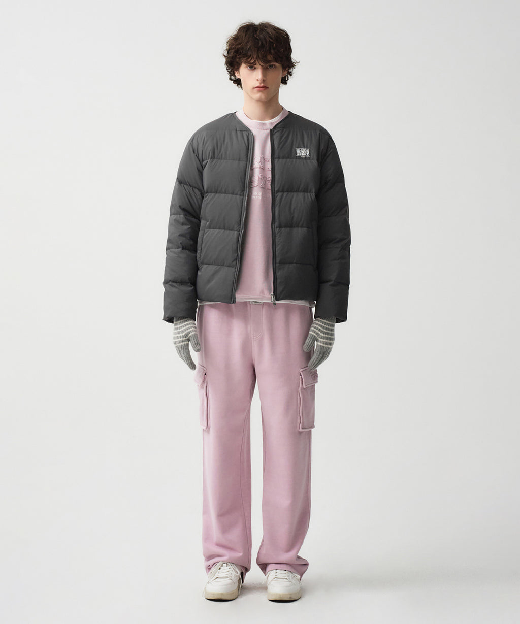Marithe & Francois Girbaud - Collarless Lightweight Duck Down Jacket (Charcoal) product image 3 | TRAB K-Fashion Australia