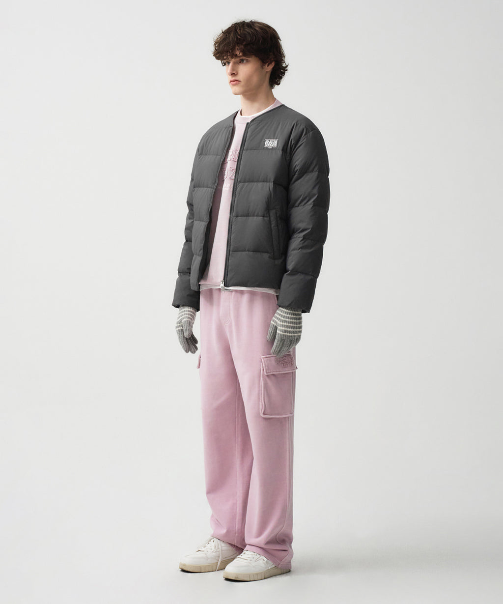 Marithe & Francois Girbaud - Collarless Lightweight Duck Down Jacket (Charcoal) product image 4 | TRAB K-Fashion Australia