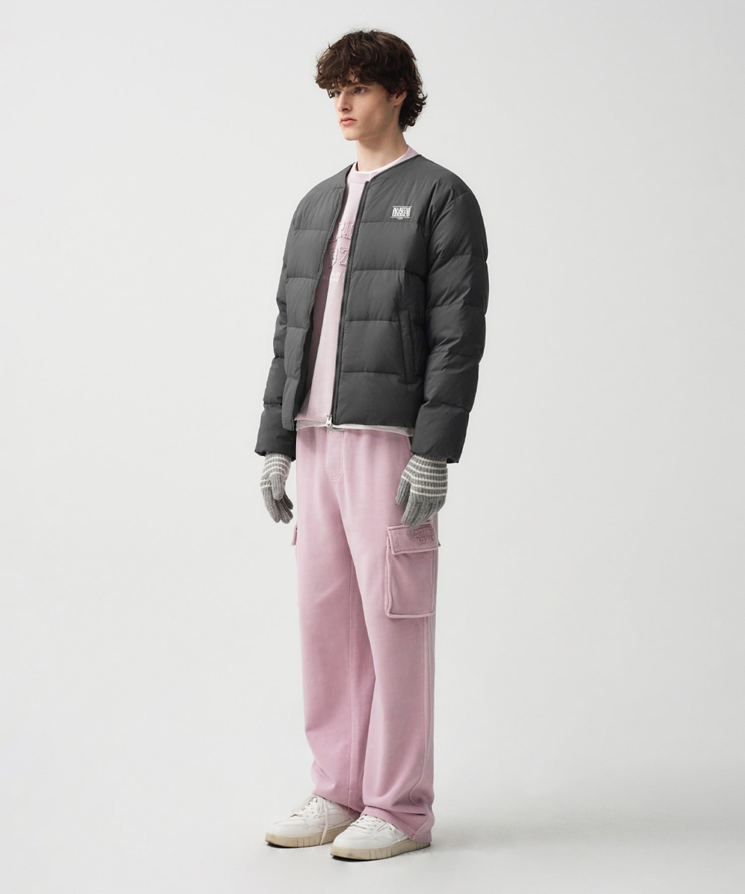 Marithe & Francois Girbaud - Collarless Lightweight Duck Down Jacket (Charcoal) product image 4 | TRAB K-Fashion Australia
