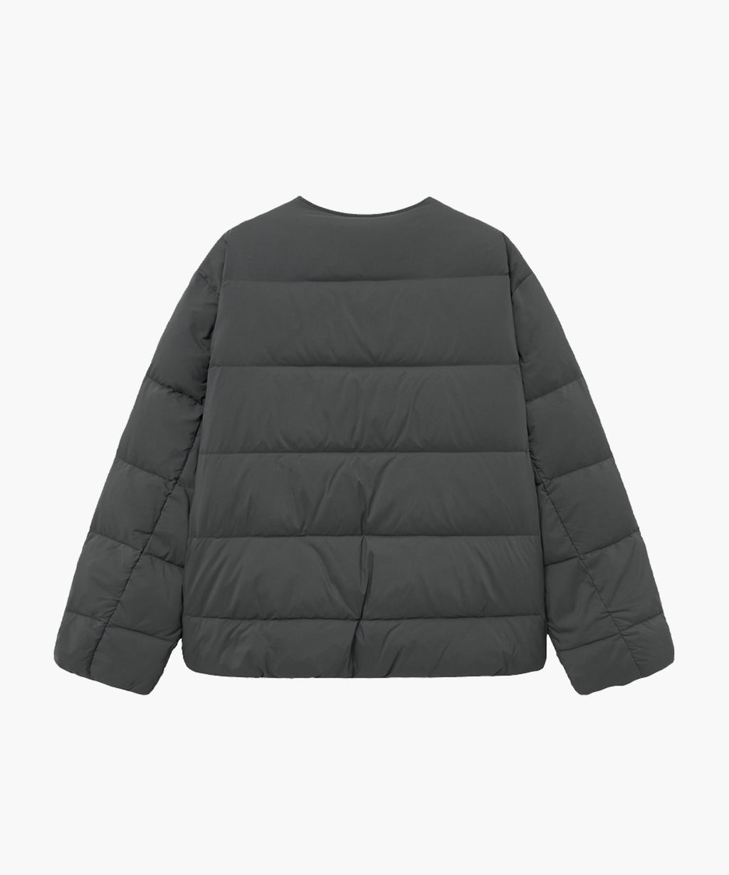 Marithe & Francois Girbaud - Collarless Lightweight Duck Down Jacket (Charcoal) product image 7 | TRAB K-Fashion Australia