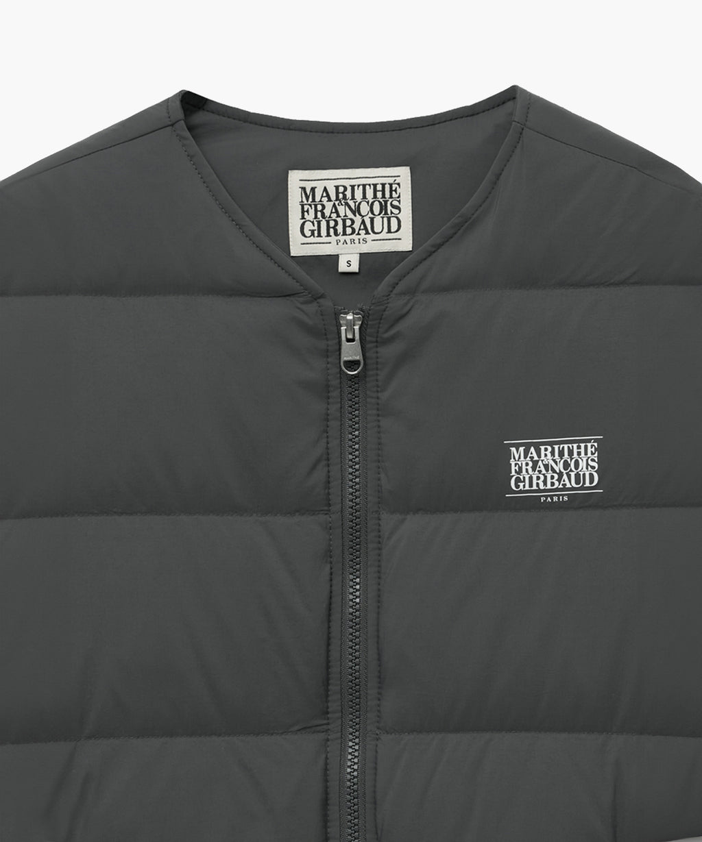 Marithe & Francois Girbaud - Collarless Lightweight Duck Down Jacket (Charcoal) product image 8 | TRAB K-Fashion Australia