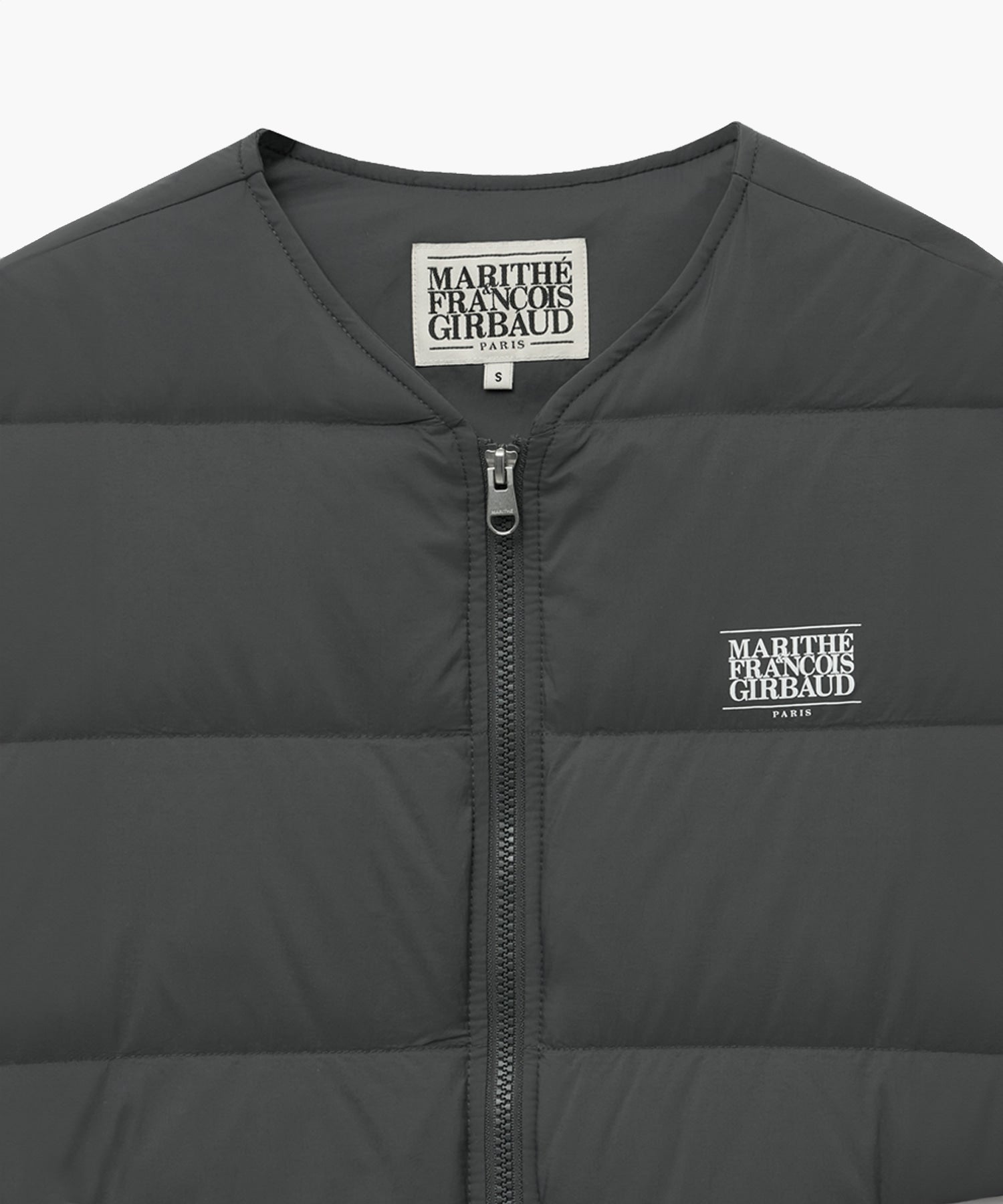 Marithe & Francois Girbaud - Collarless Lightweight Duck Down Jacket (Charcoal) product image 8 | TRAB K-Fashion Australia