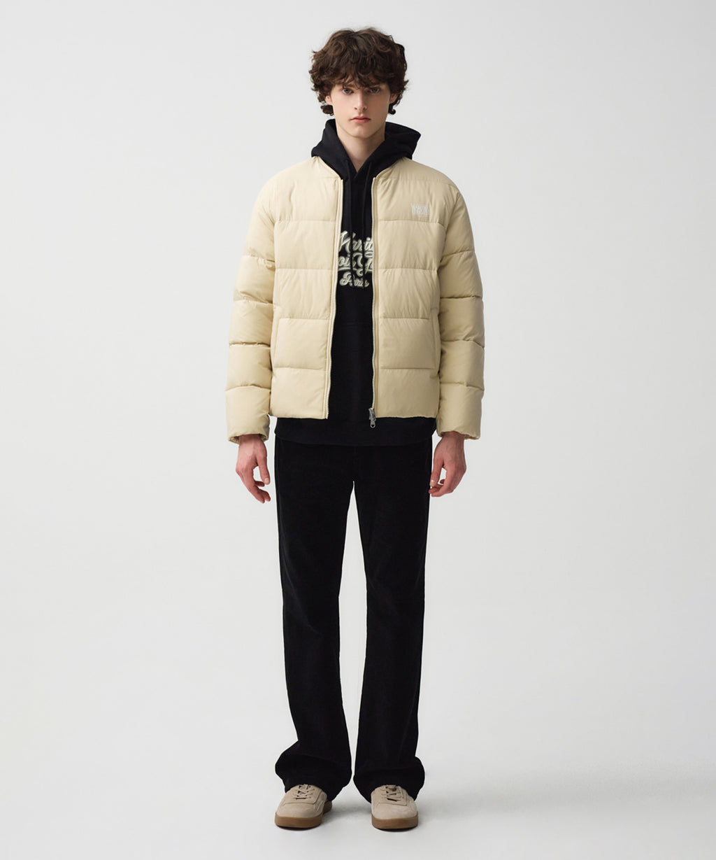 Marithe & Francois Girbaud - Collarless Lightweight Duck Down Jacket (Light Beige) product image 2 | TRAB K-Fashion Australia