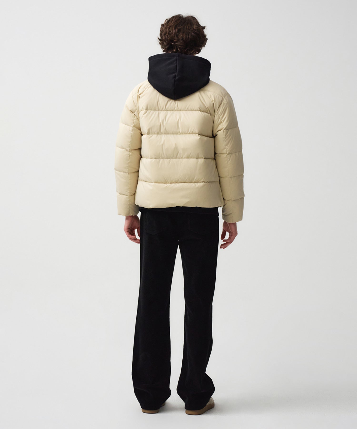 Marithe & Francois Girbaud - Collarless Lightweight Duck Down Jacket (Light Beige) product image 4 | TRAB K-Fashion Australia