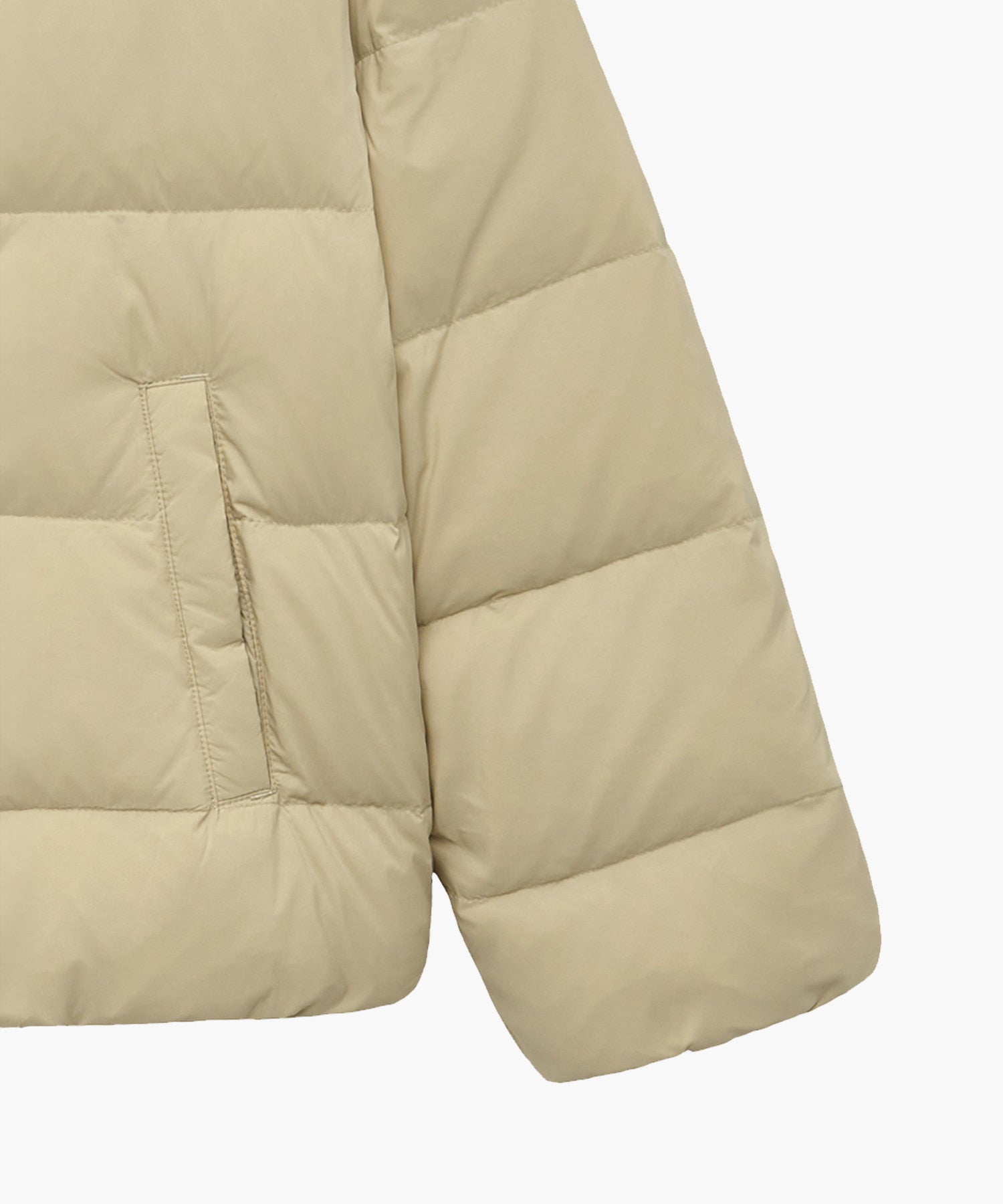 Marithe & Francois Girbaud - Collarless Lightweight Duck Down Jacket (Light Beige) product image 8 | TRAB K-Fashion Australia