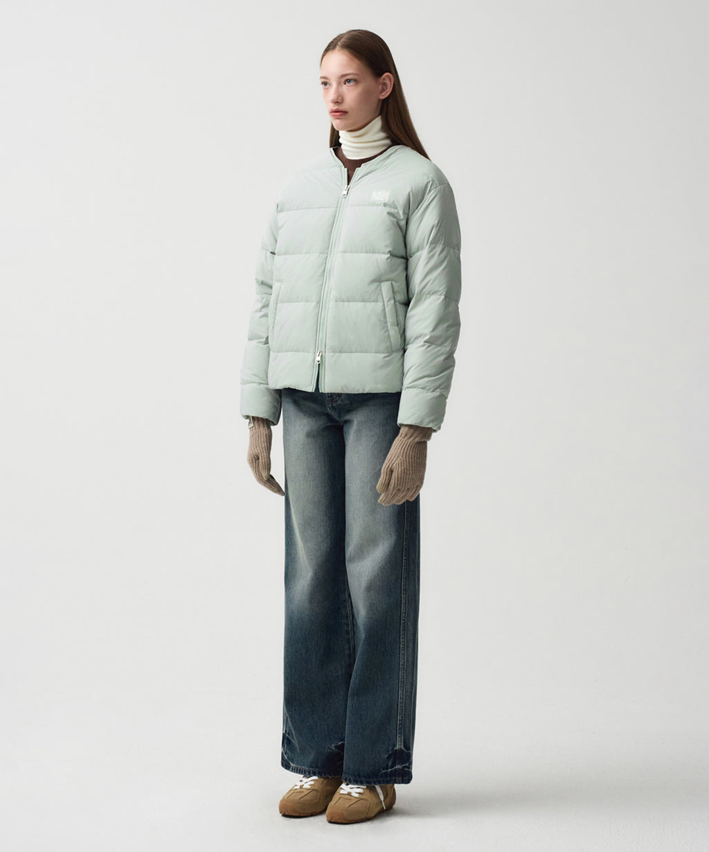 Marithe & Francois Girbaud - Collarless Lightweight Duck Down Jacket (Mint) product image 4 | TRAB K-Fashion Australia