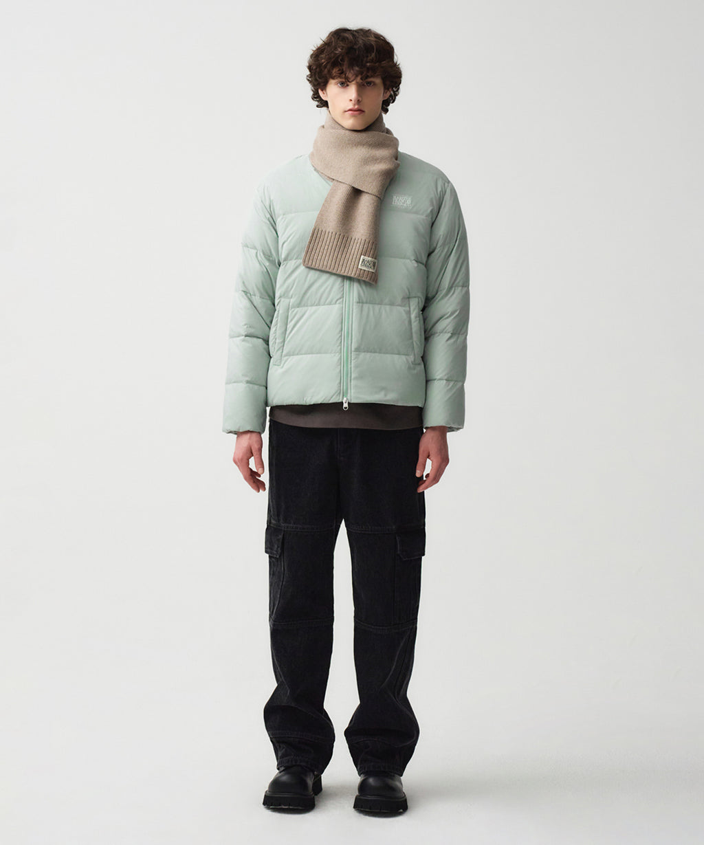 Marithe & Francois Girbaud - Collarless Lightweight Duck Down Jacket (Mint) product image 5 | TRAB K-Fashion Australia