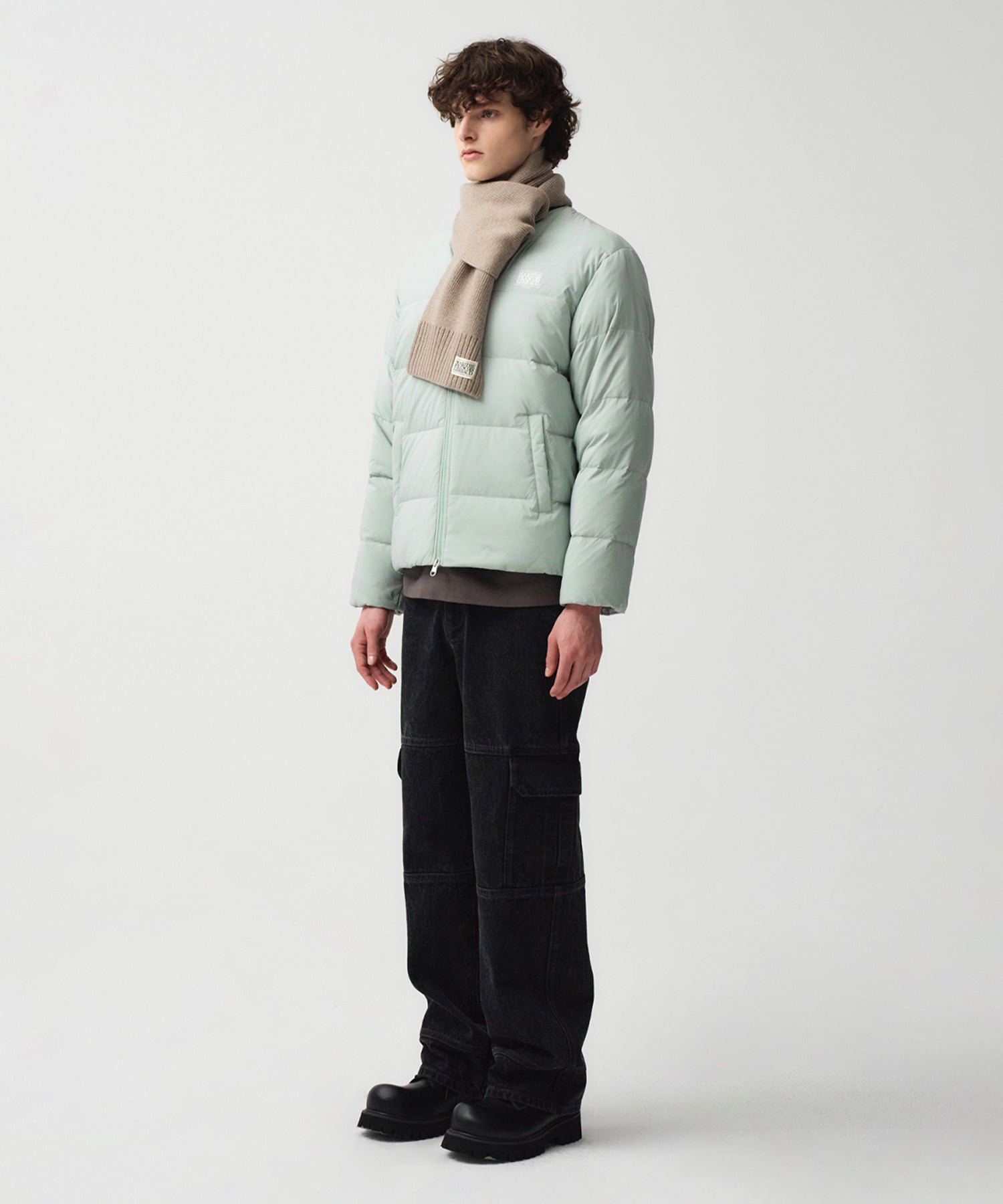 Marithe & Francois Girbaud - Collarless Lightweight Duck Down Jacket (Mint) product image 6 | TRAB K-Fashion Australia