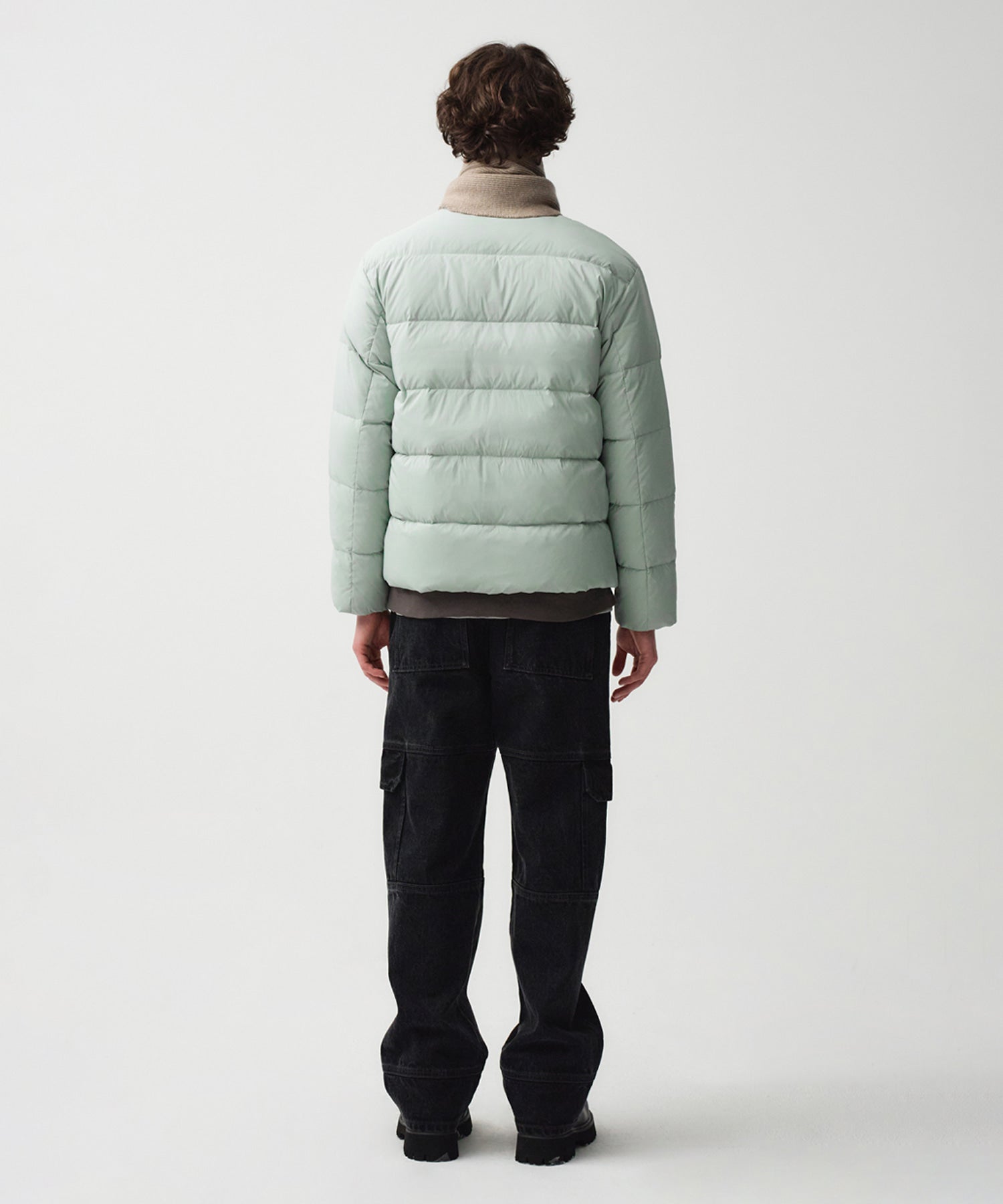 Marithe & Francois Girbaud - Collarless Lightweight Duck Down Jacket (Mint) product image 7 | TRAB K-Fashion Australia