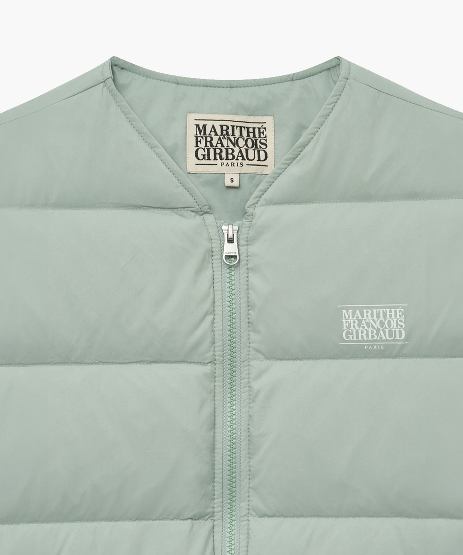 Marithe & Francois Girbaud - Collarless Lightweight Duck Down Jacket (Mint) product image 10 | TRAB K-Fashion Australia