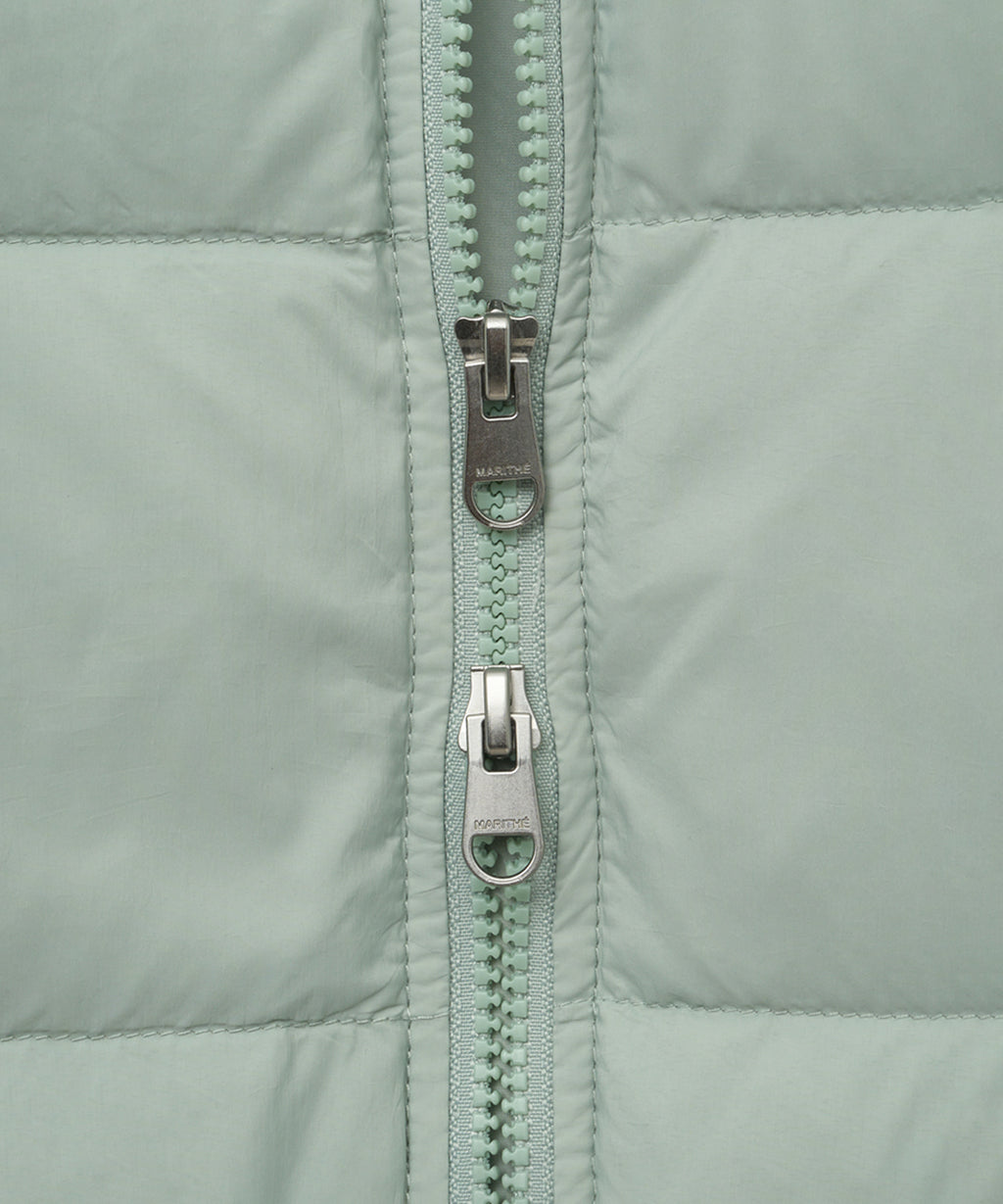Marithe & Francois Girbaud - Collarless Lightweight Duck Down Jacket (Mint) product image 12 | TRAB K-Fashion Australia