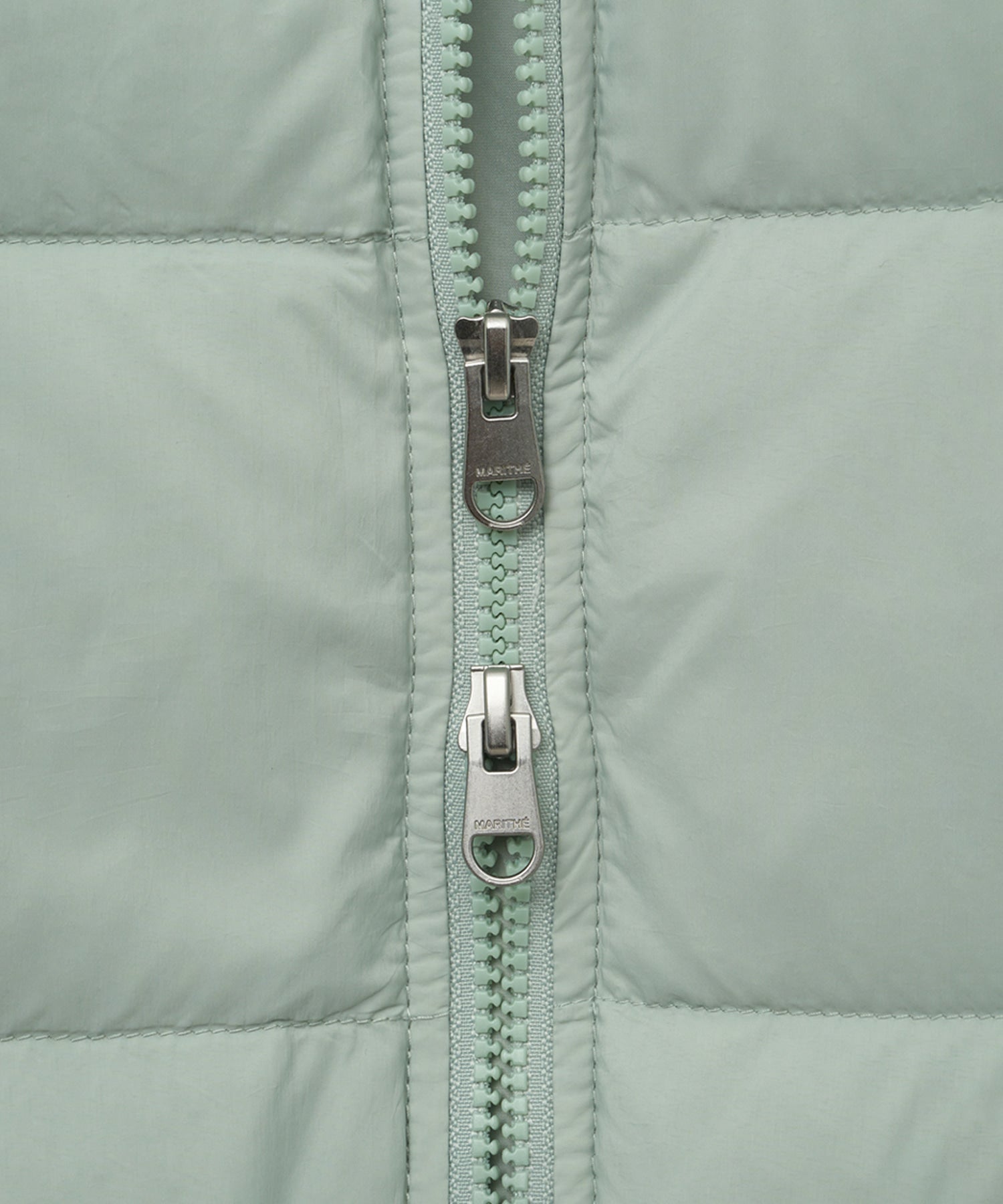 Marithe & Francois Girbaud - Collarless Lightweight Duck Down Jacket (Mint) product image 12 | TRAB K-Fashion Australia