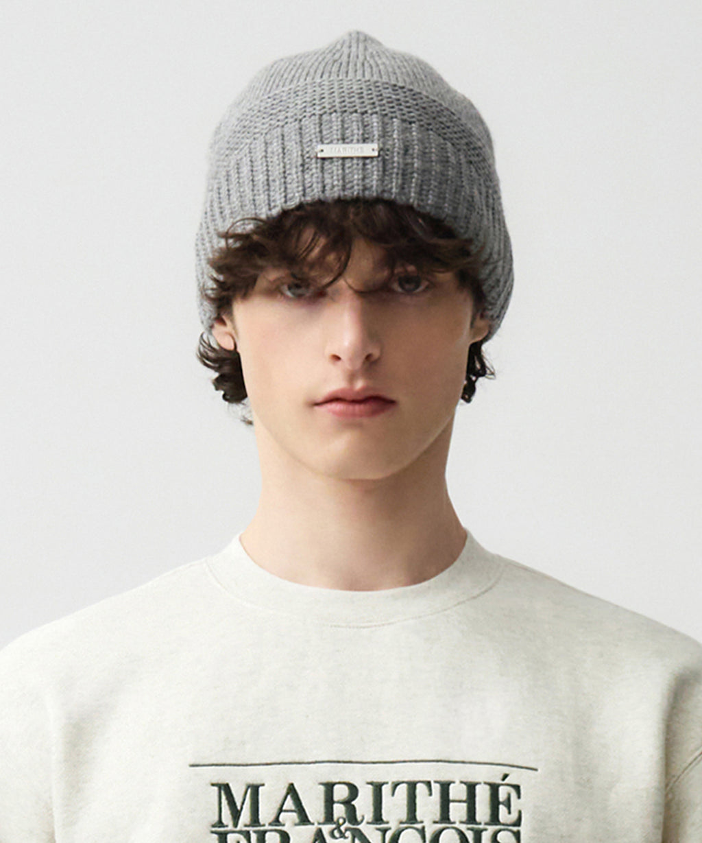 Marithe & Francois Girbaud - Regular Logo Beanie (Gray) product image 4 | TRAB K-Fashion Australia