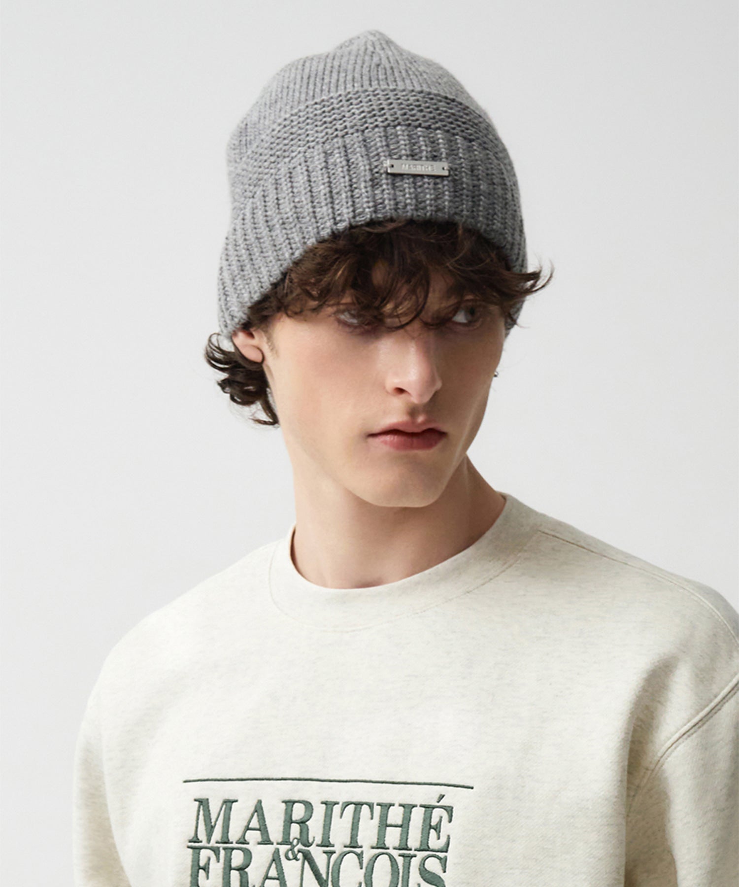 Marithe & Francois Girbaud - Regular Logo Beanie (Gray) product image 5 | TRAB K-Fashion Australia