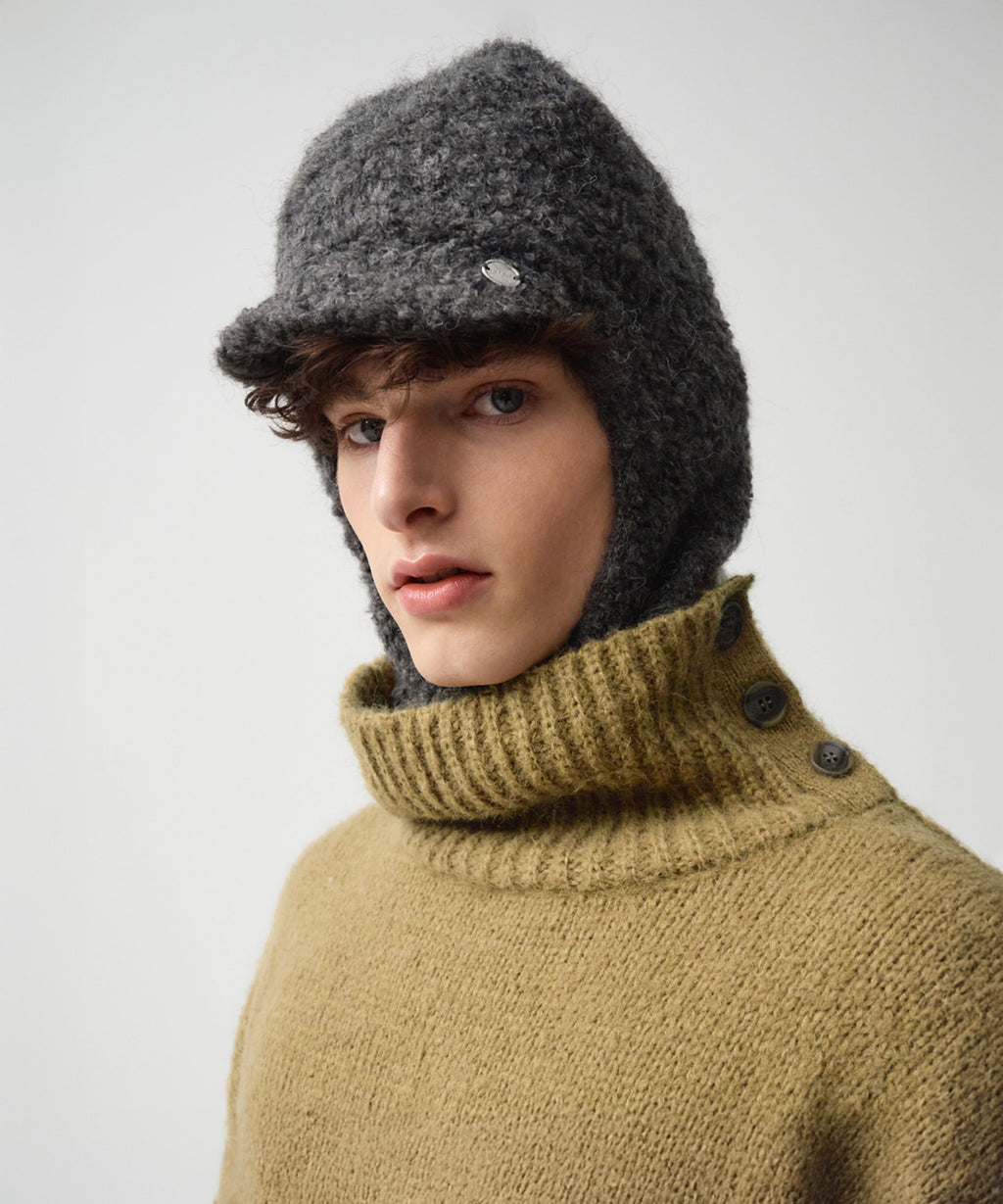 Marithe & Francois Girbaud - Regular Logo Balaclava (Charcoal) product image 4 | TRAB K-Fashion Australia